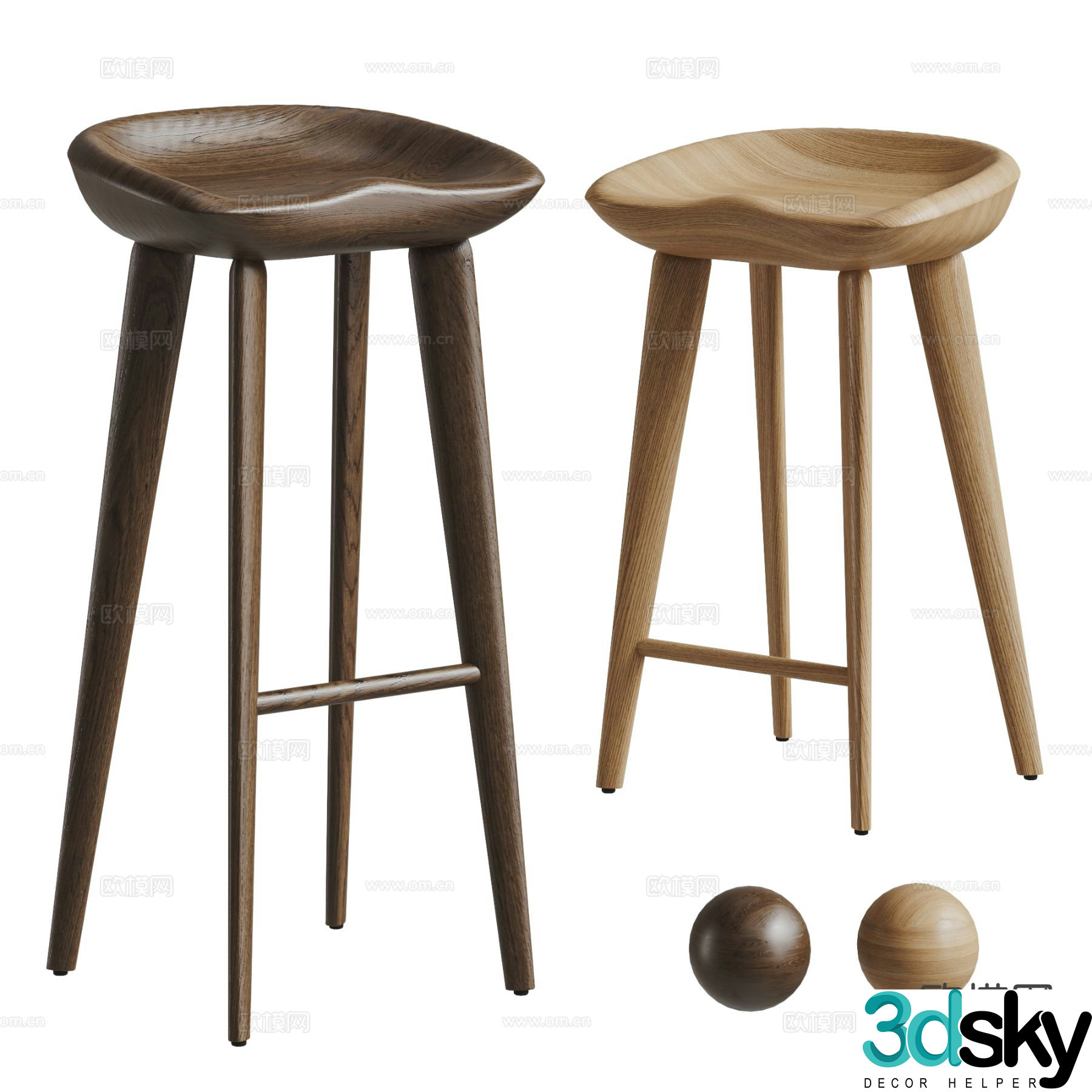 Nordic bar stool bar stool 3d model