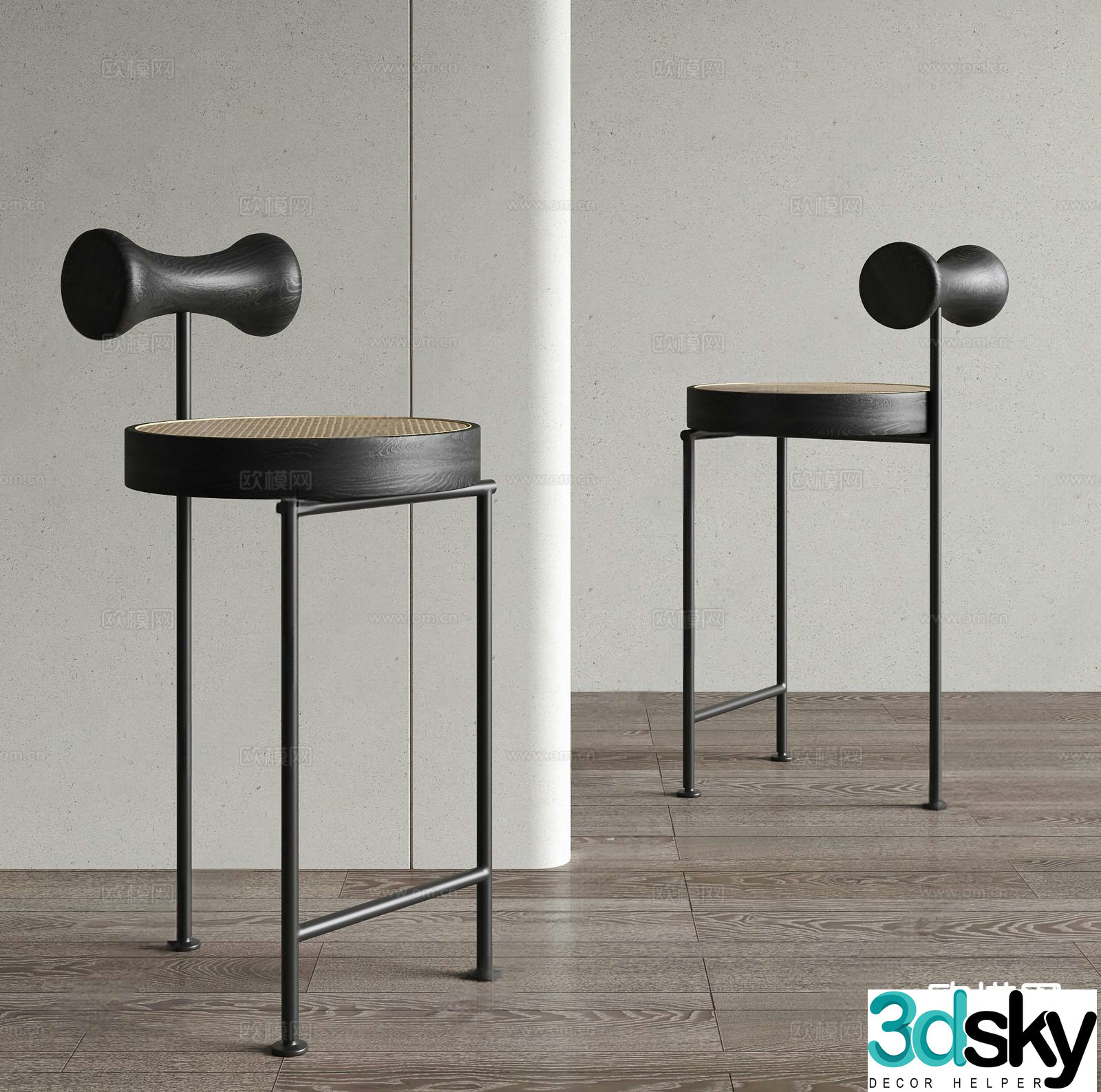 Modern bar stool bar stool 3d model