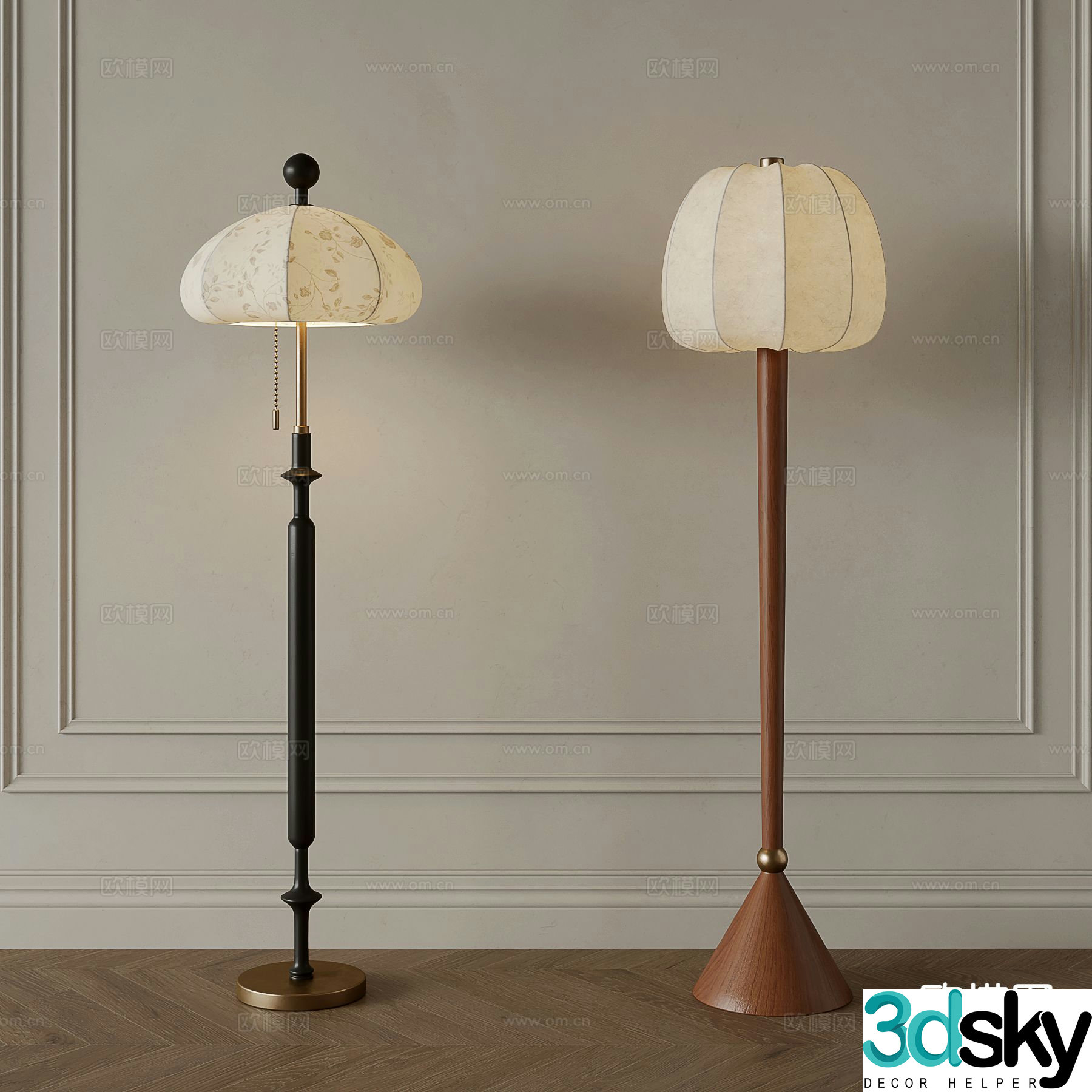 French floor lamp 3d model