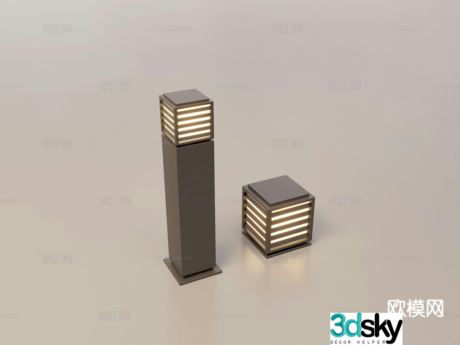 Landscape lights Lawn lights Garden lights Outdoor lights 3d model