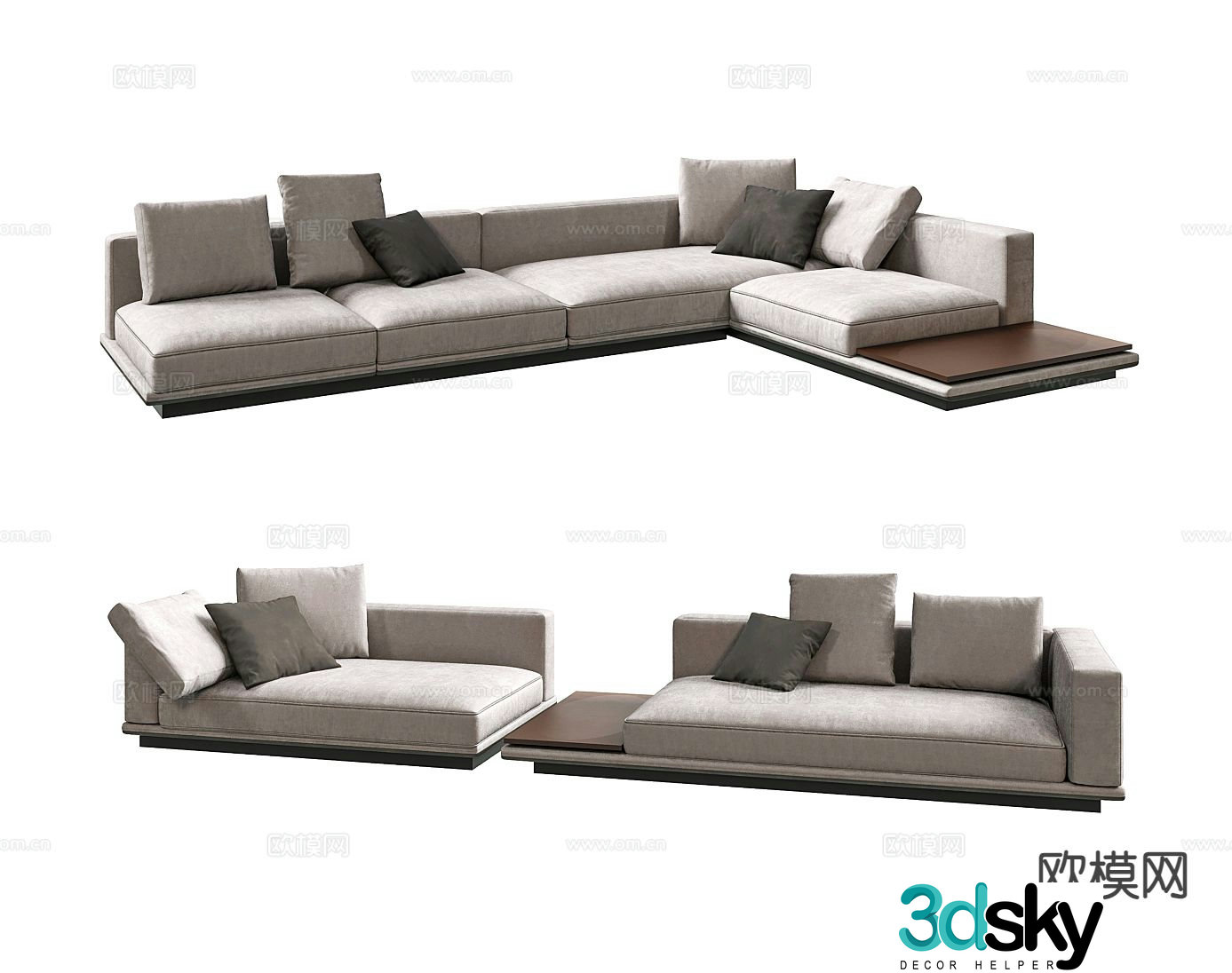 Corner sofa multi-person sofa fabric sofa 3d model