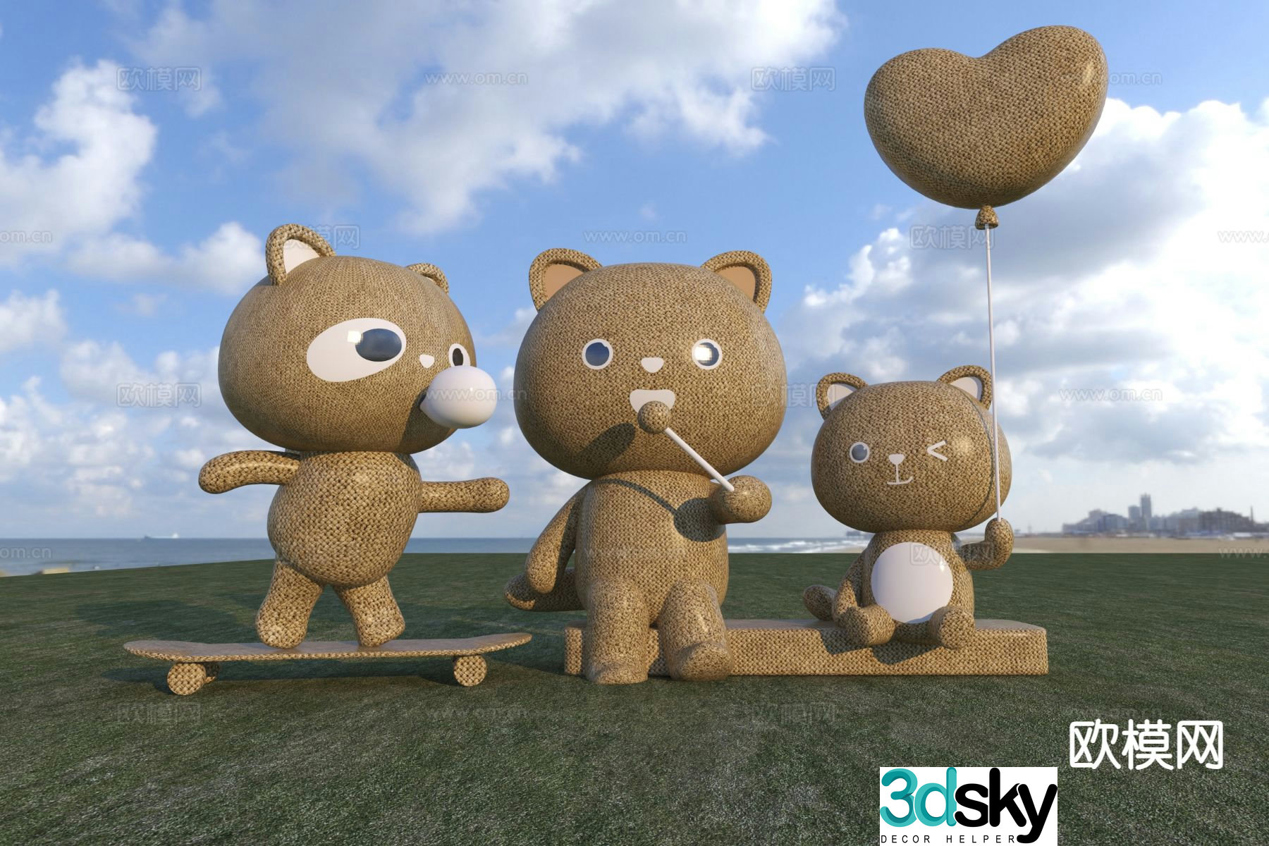 Modern outdoor installation cartoon scarecrow scarecrow sketch 3d model