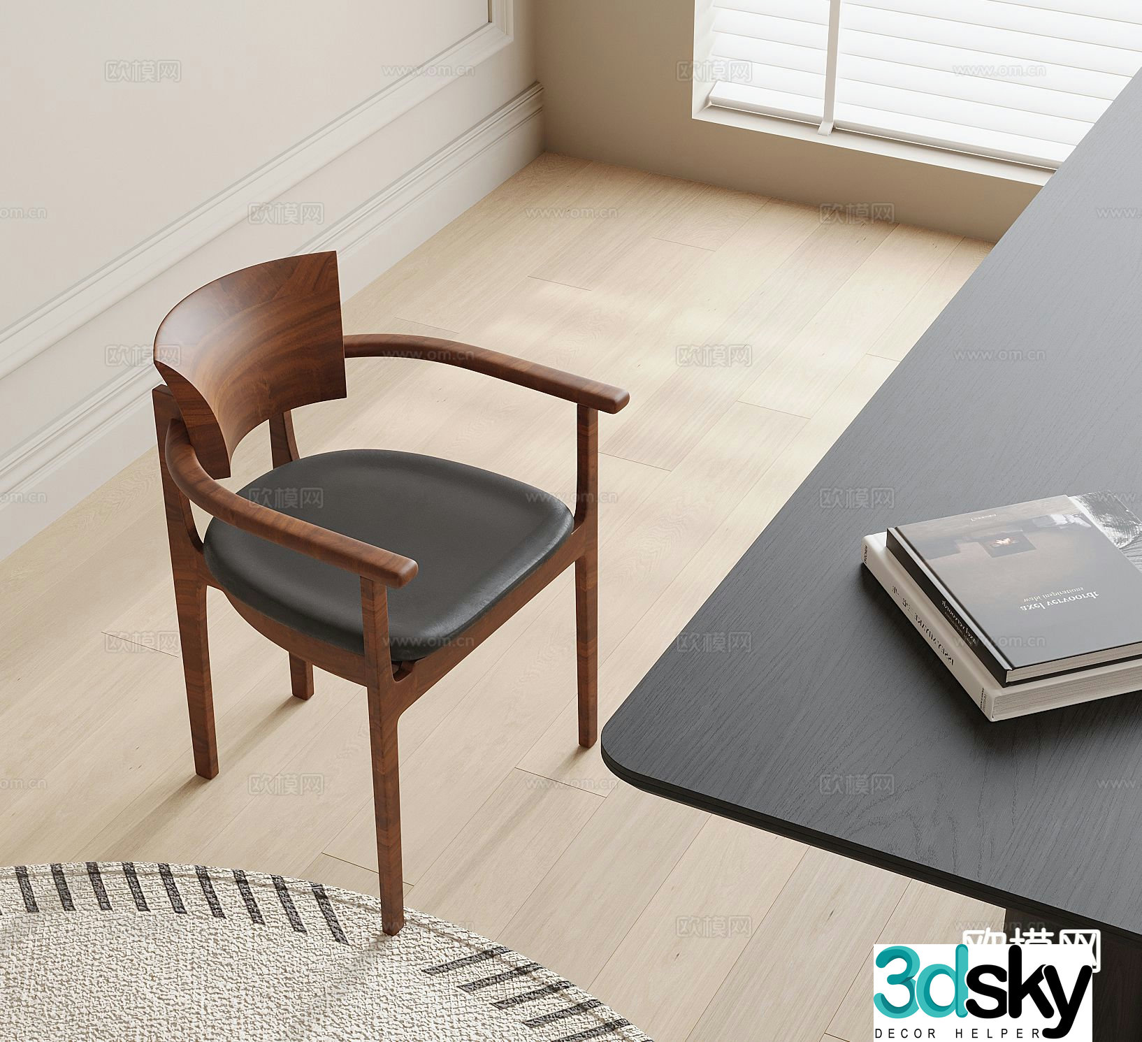 Medieval style chair dining chair 3d model
