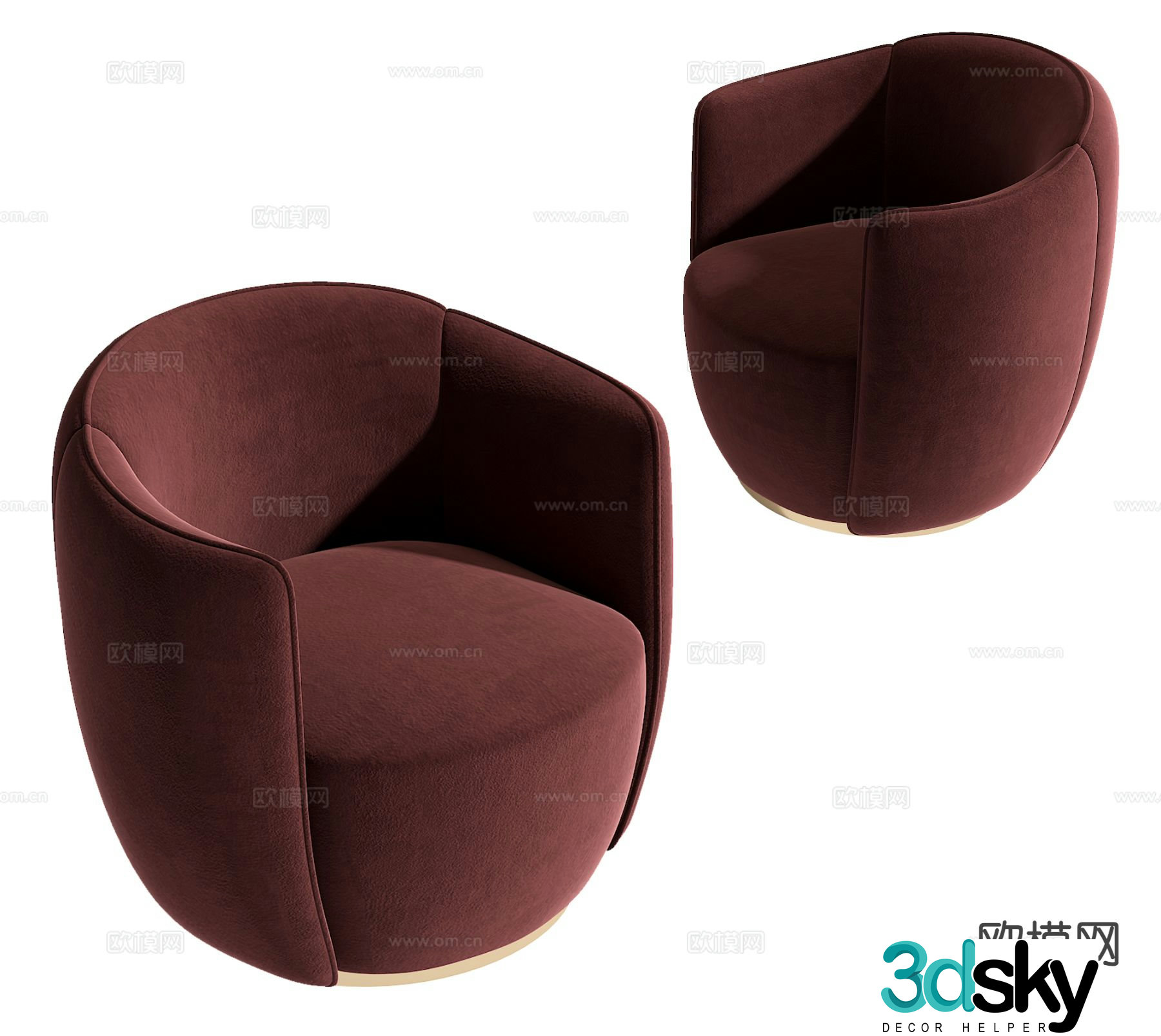 Modern single sofa 3d model
