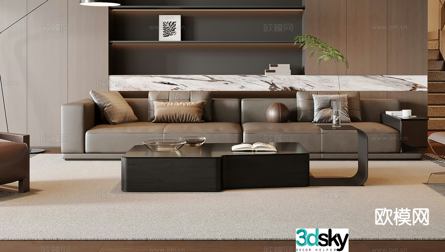 Italian sectional sofa 3d model