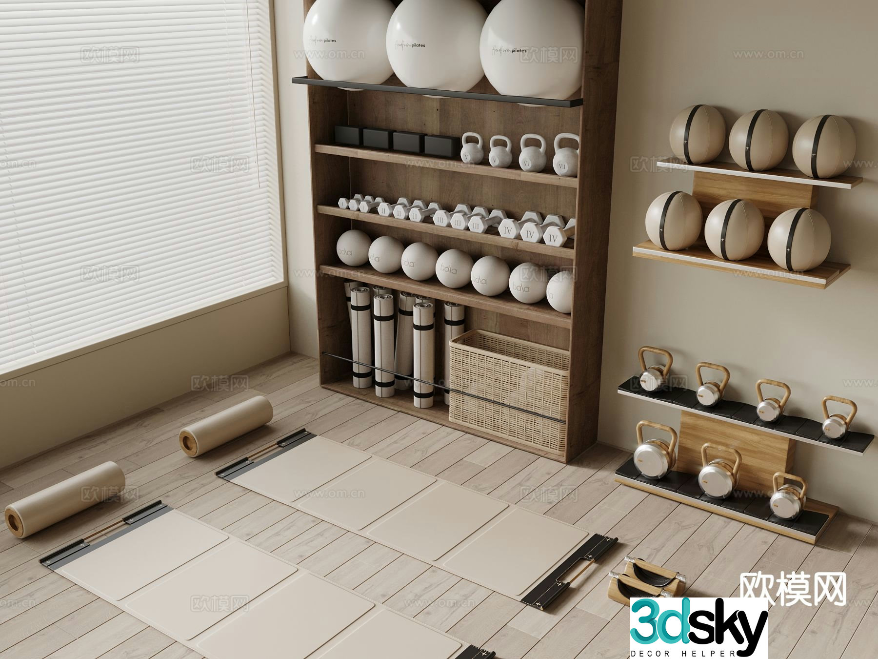 Fitness equipment yoga mat 3d model
