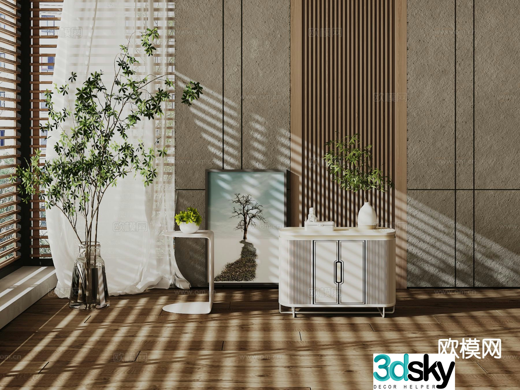 Modern bedside table 3d model