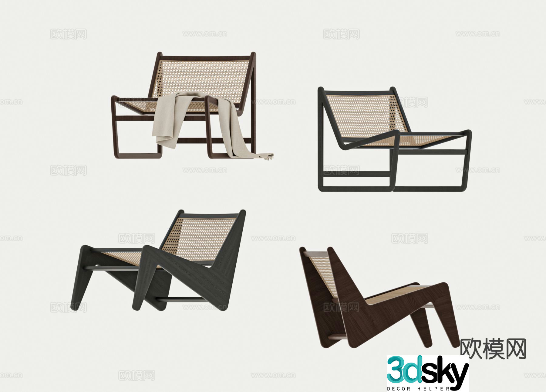 Wabi-sabi chair leisure chair 3d model