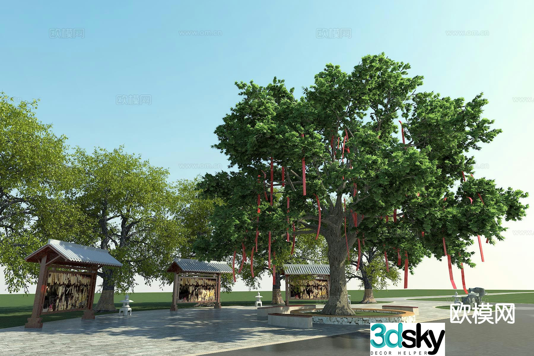 Garden Scenic Area Park Landscape 3D Model