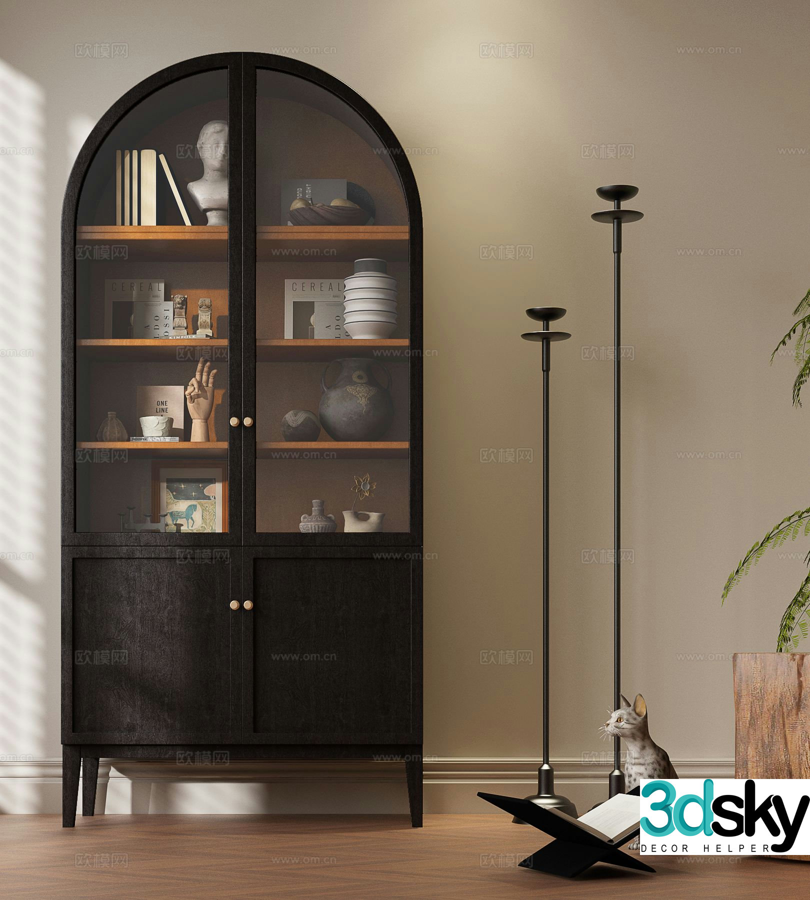Medieval style bookcase bookshelf 3d model