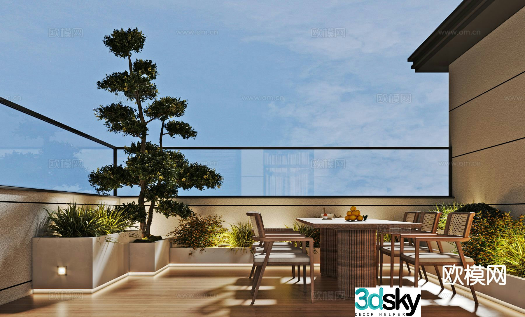 Medieval style roof garden 3D model