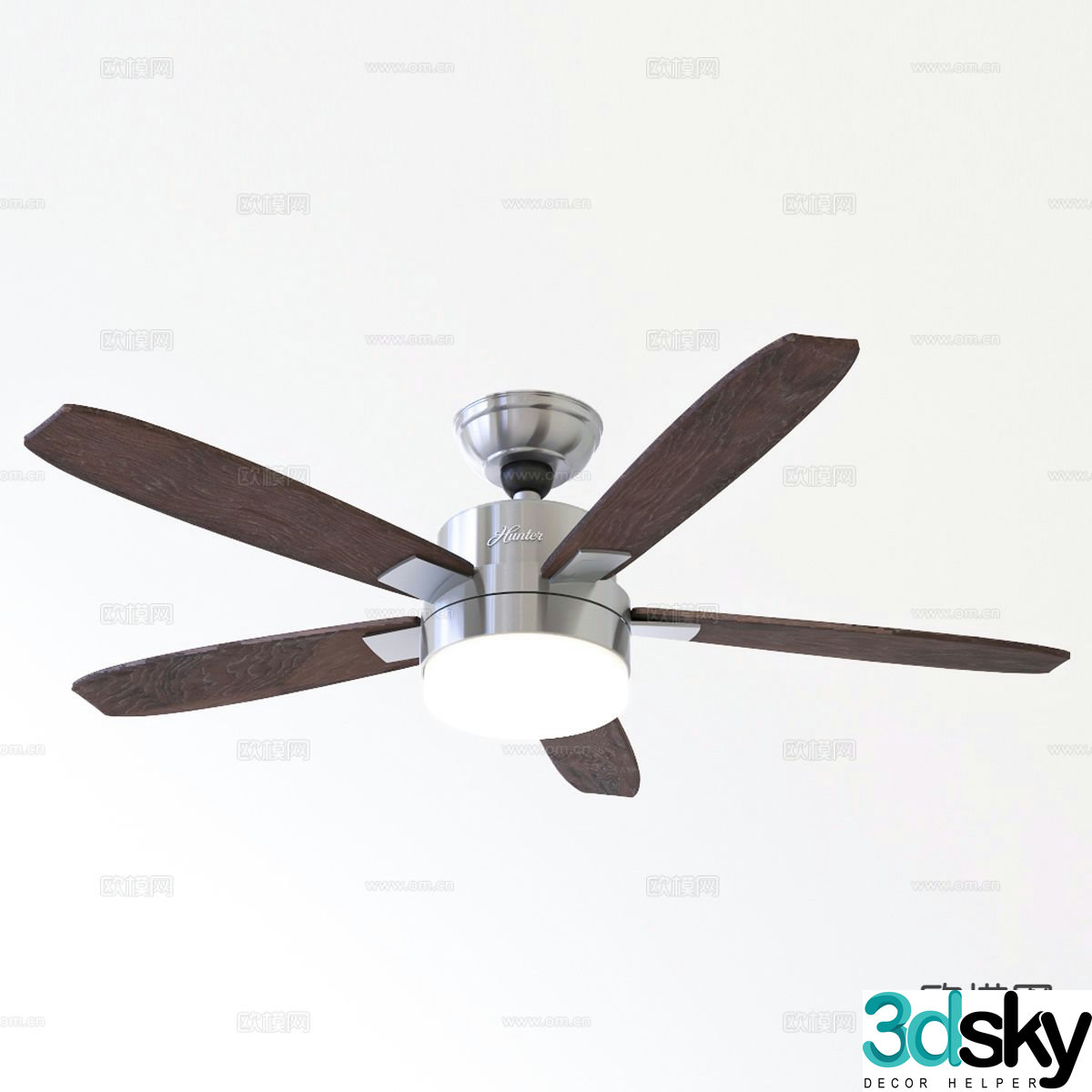 Wabi-sabi chandelier fan chandelier 3d model