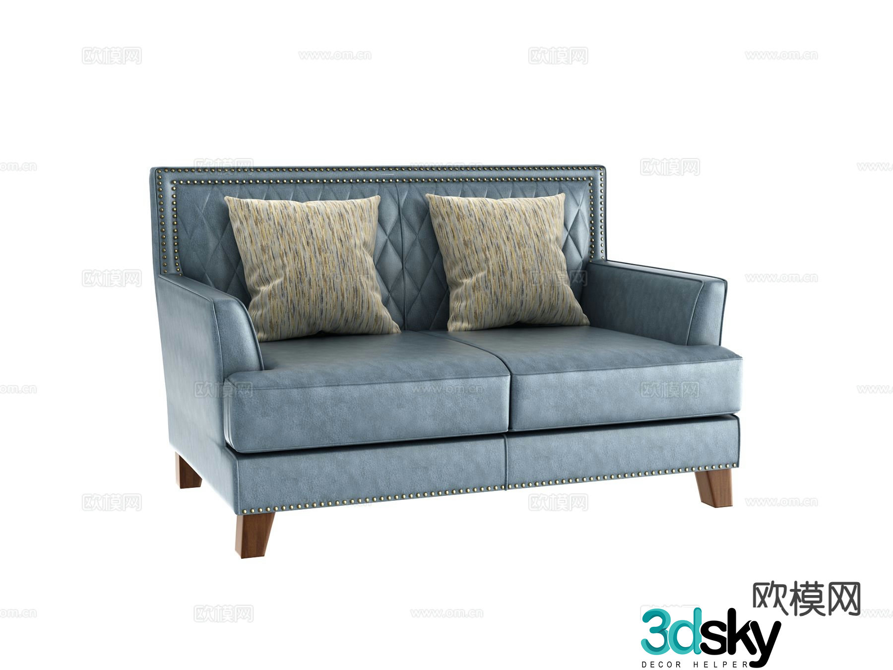 American sofa double sofa 3d model