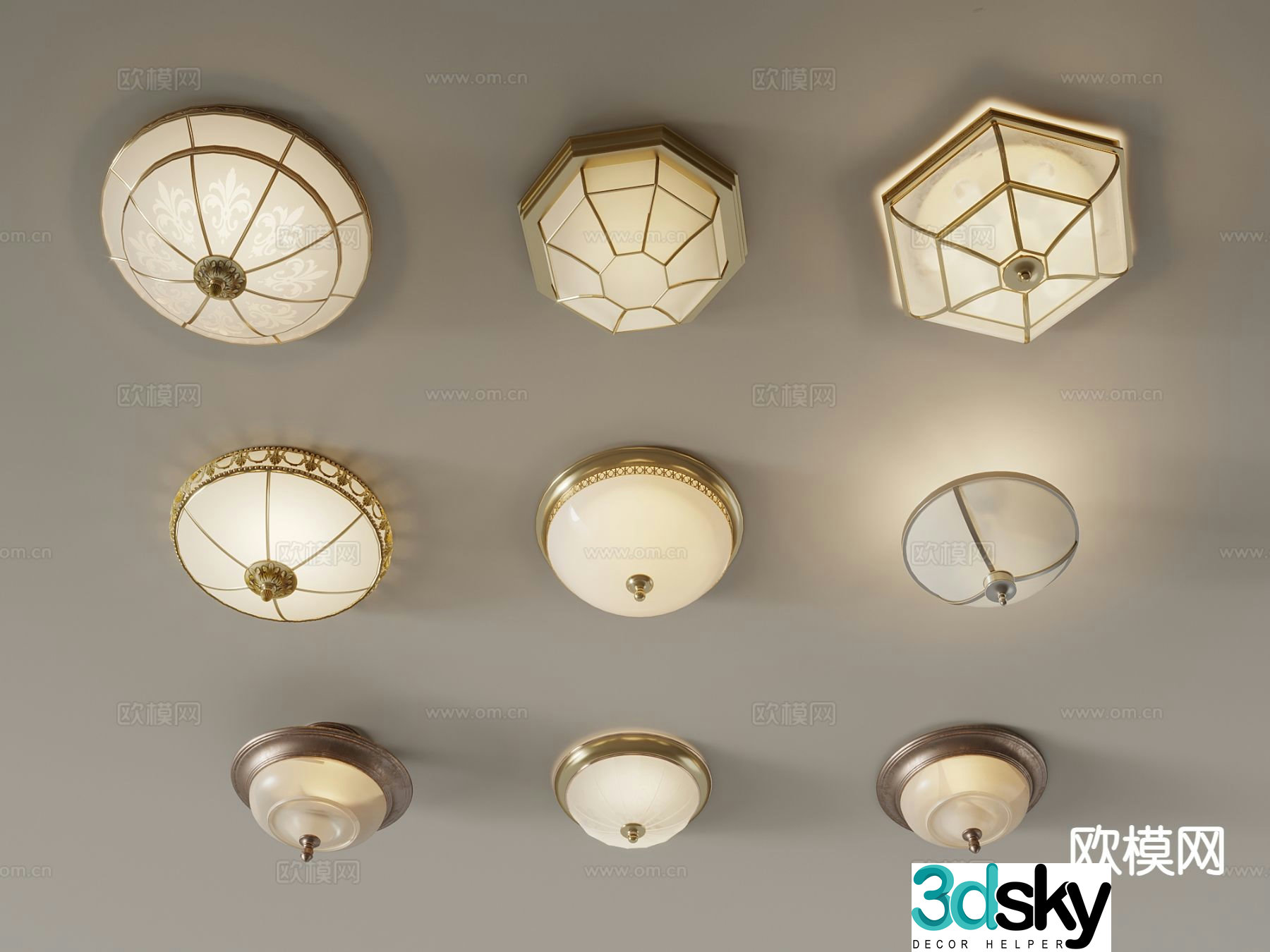French ceiling lamp 3d model