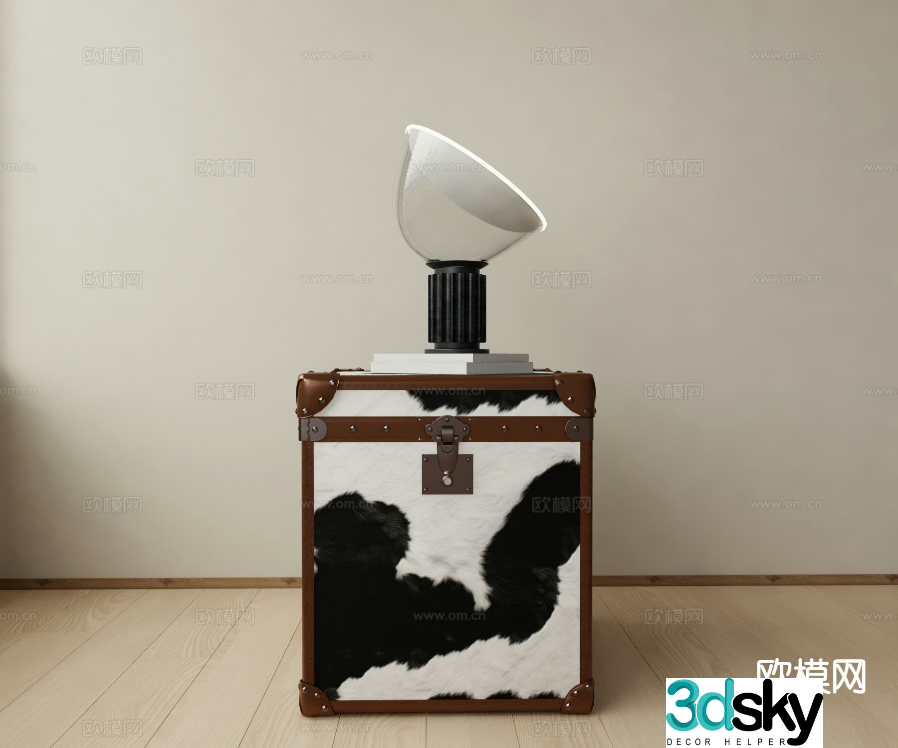 Medieval style bedside table 3d model