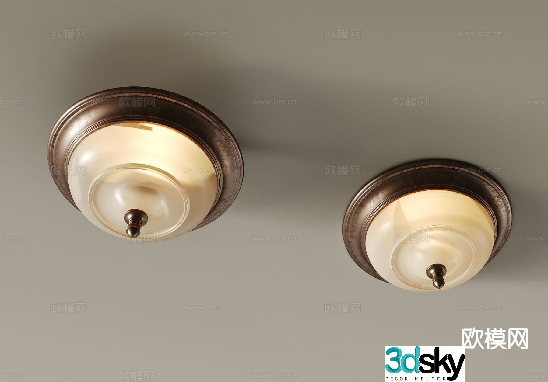 French ceiling light 3D model