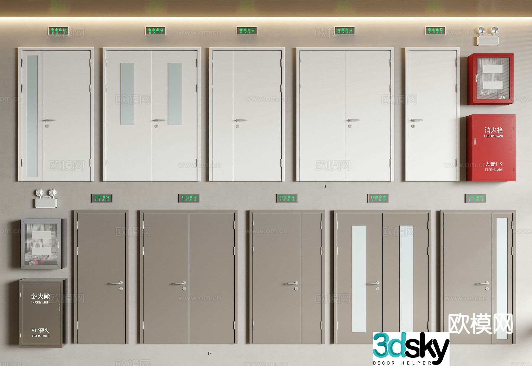 modern fire door fire door 3d model