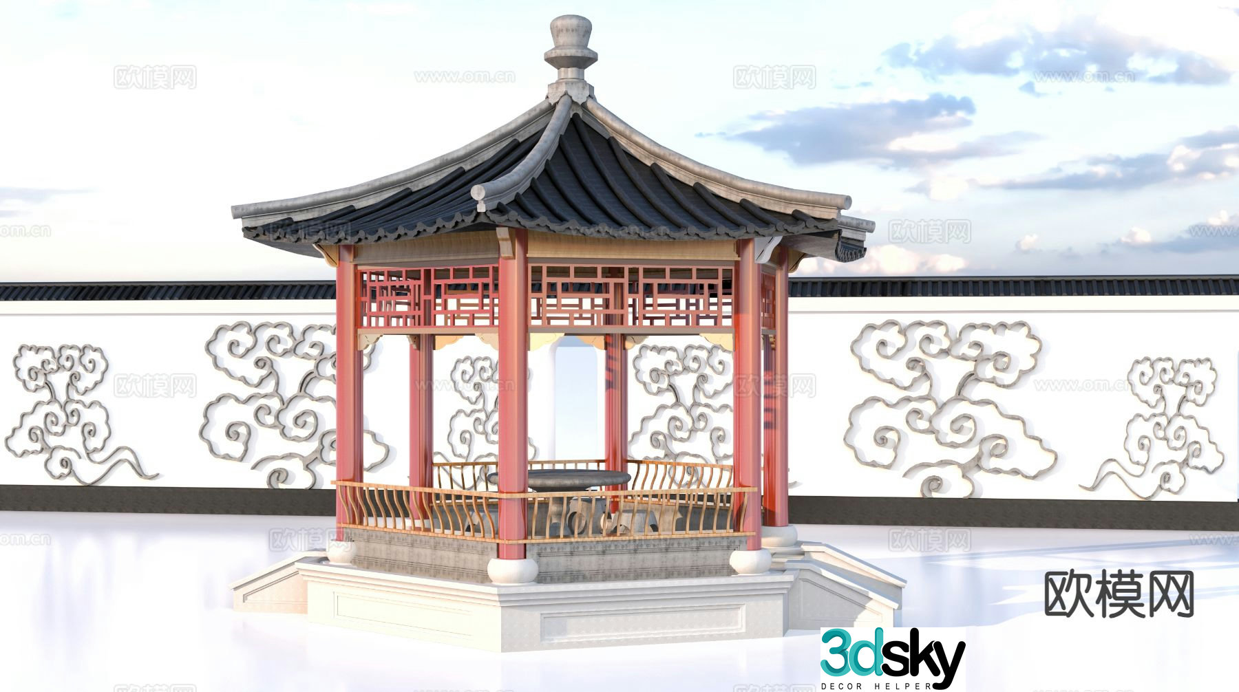 Chinese style pavilion pavilion resting pavilion 3D model