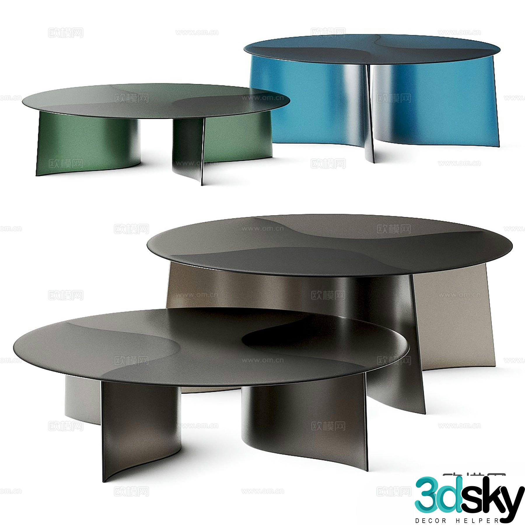 Lukas modern coffee table side table 3d model