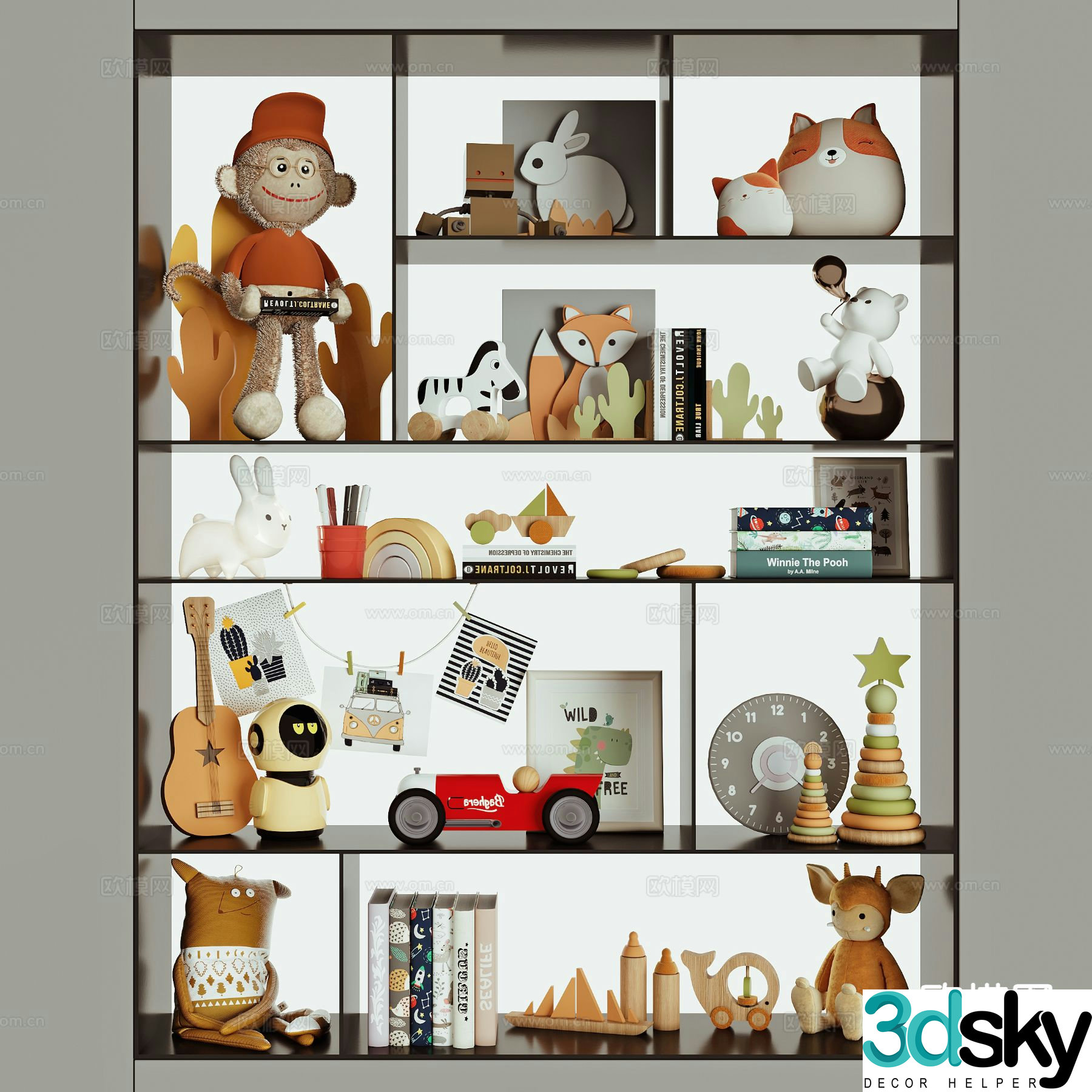Modern plush toy doll 3d model