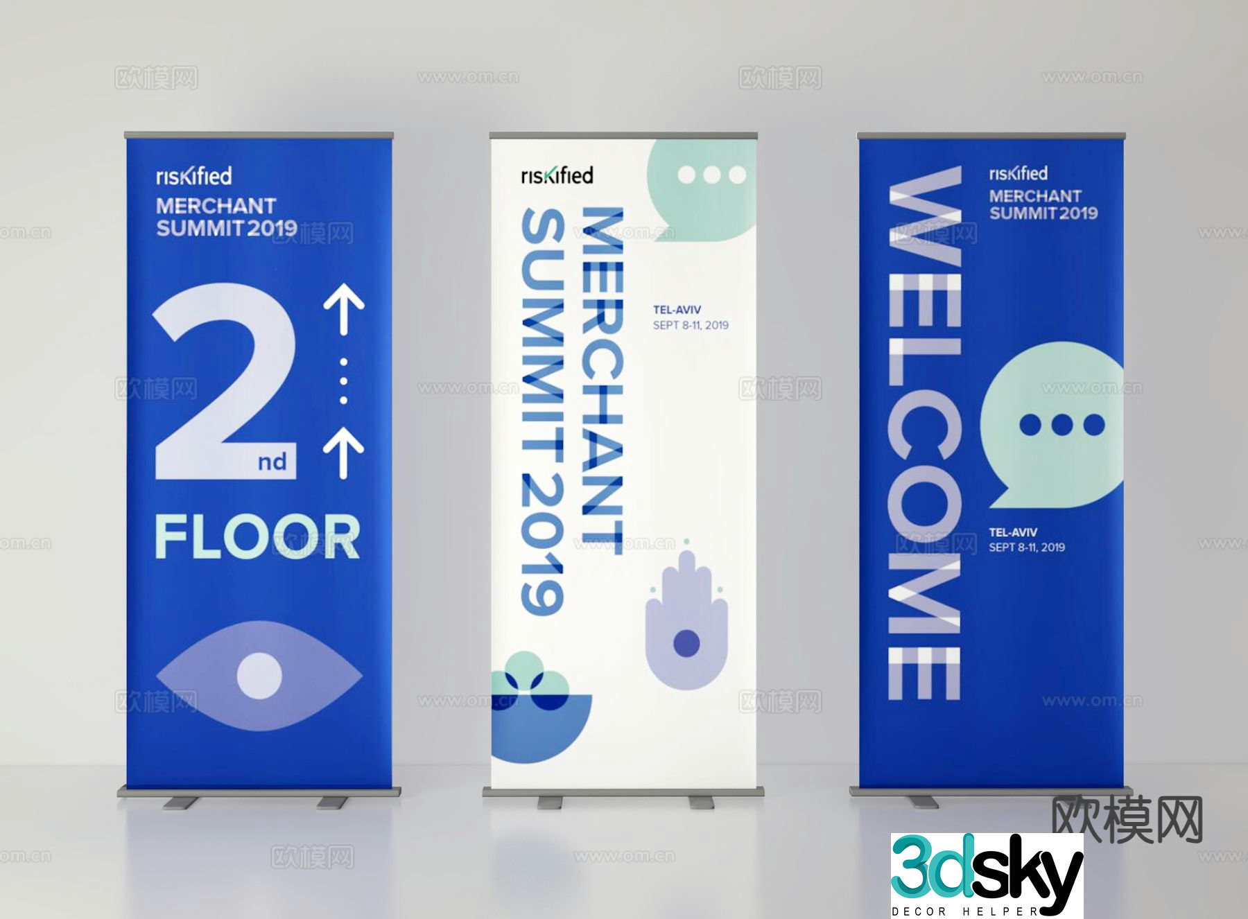 Modern billboard display board 3d model