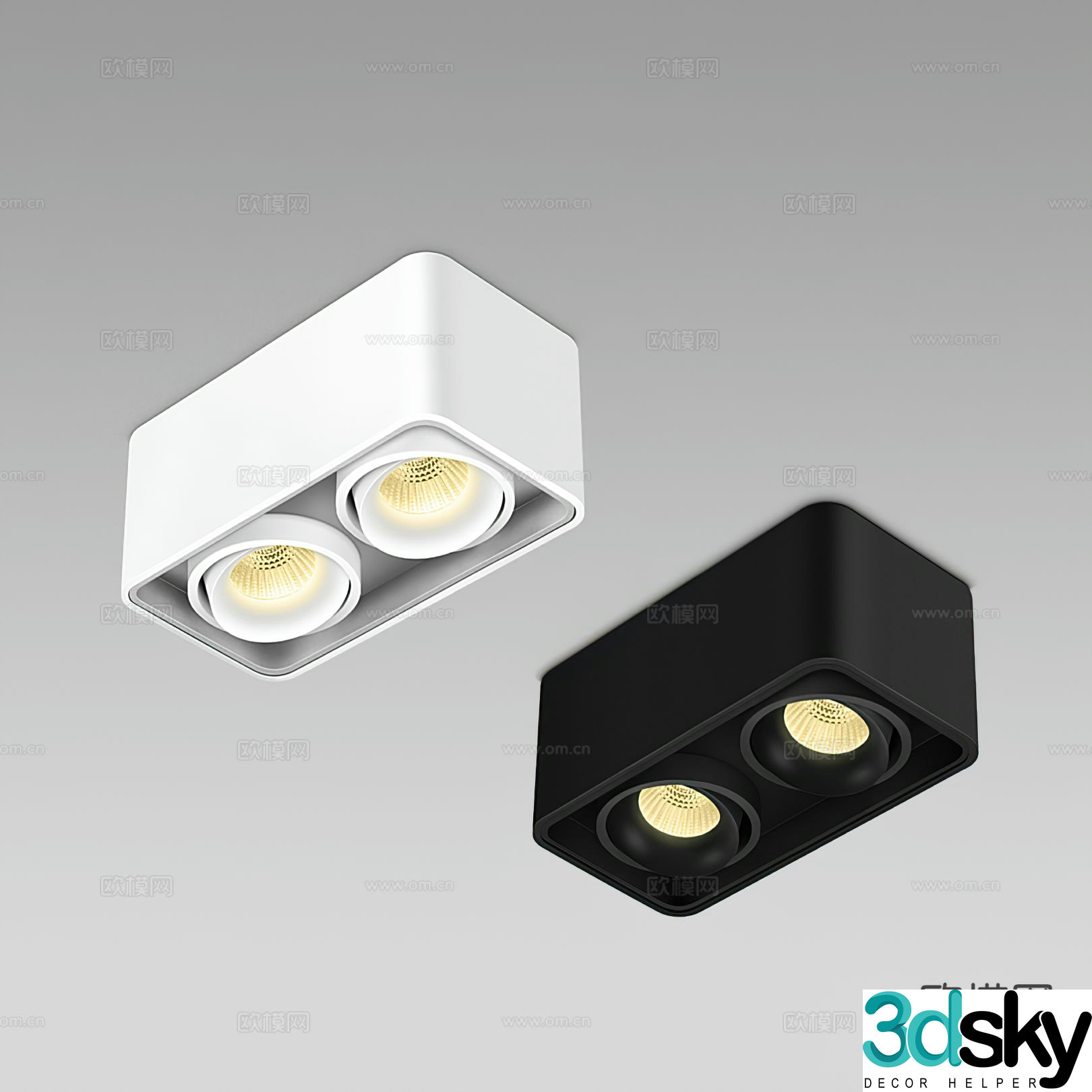 Surface-mounted downlights recessed spotlights magnetic lamps 3D model