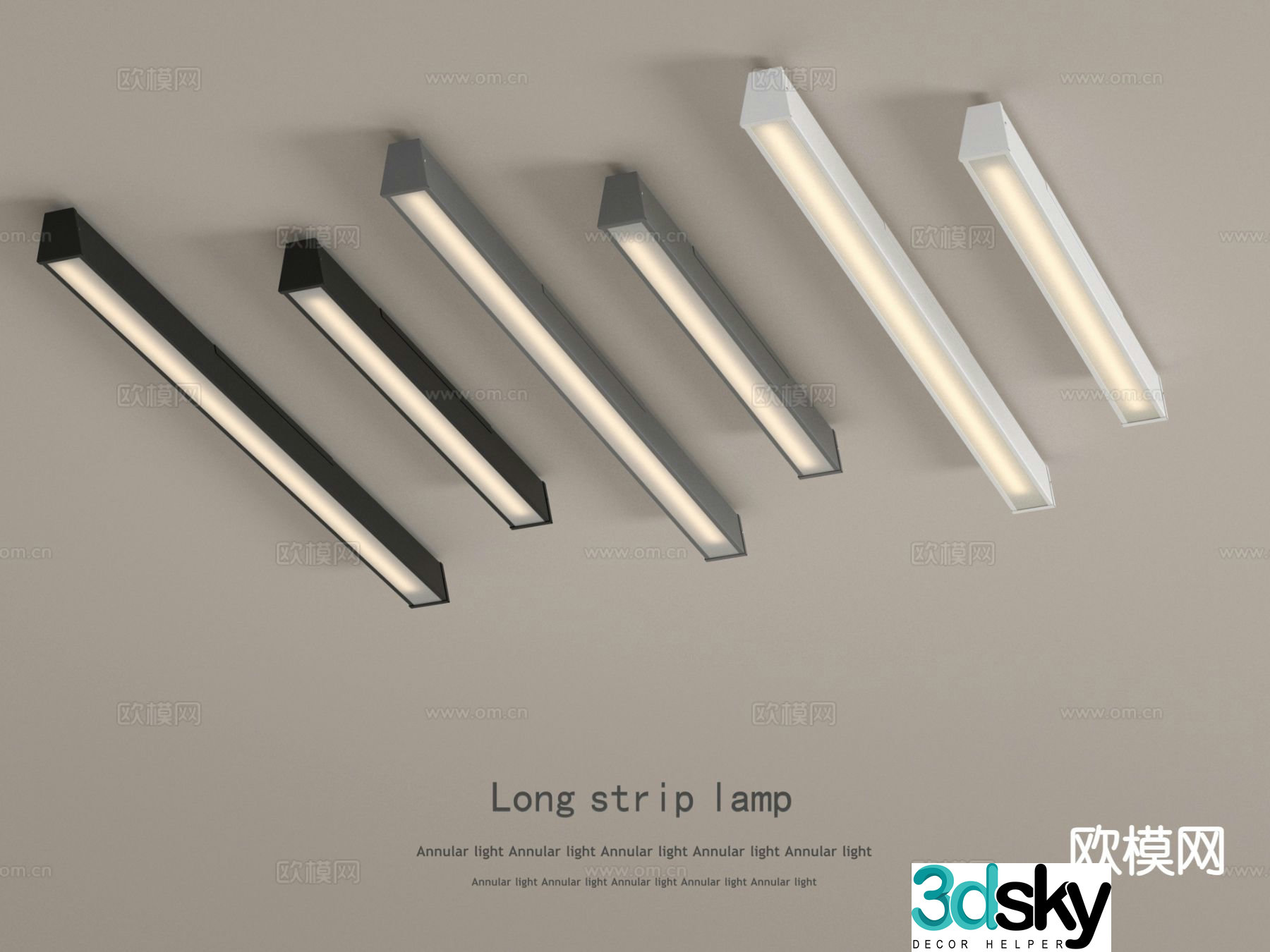 Modern office chandelier 3d model