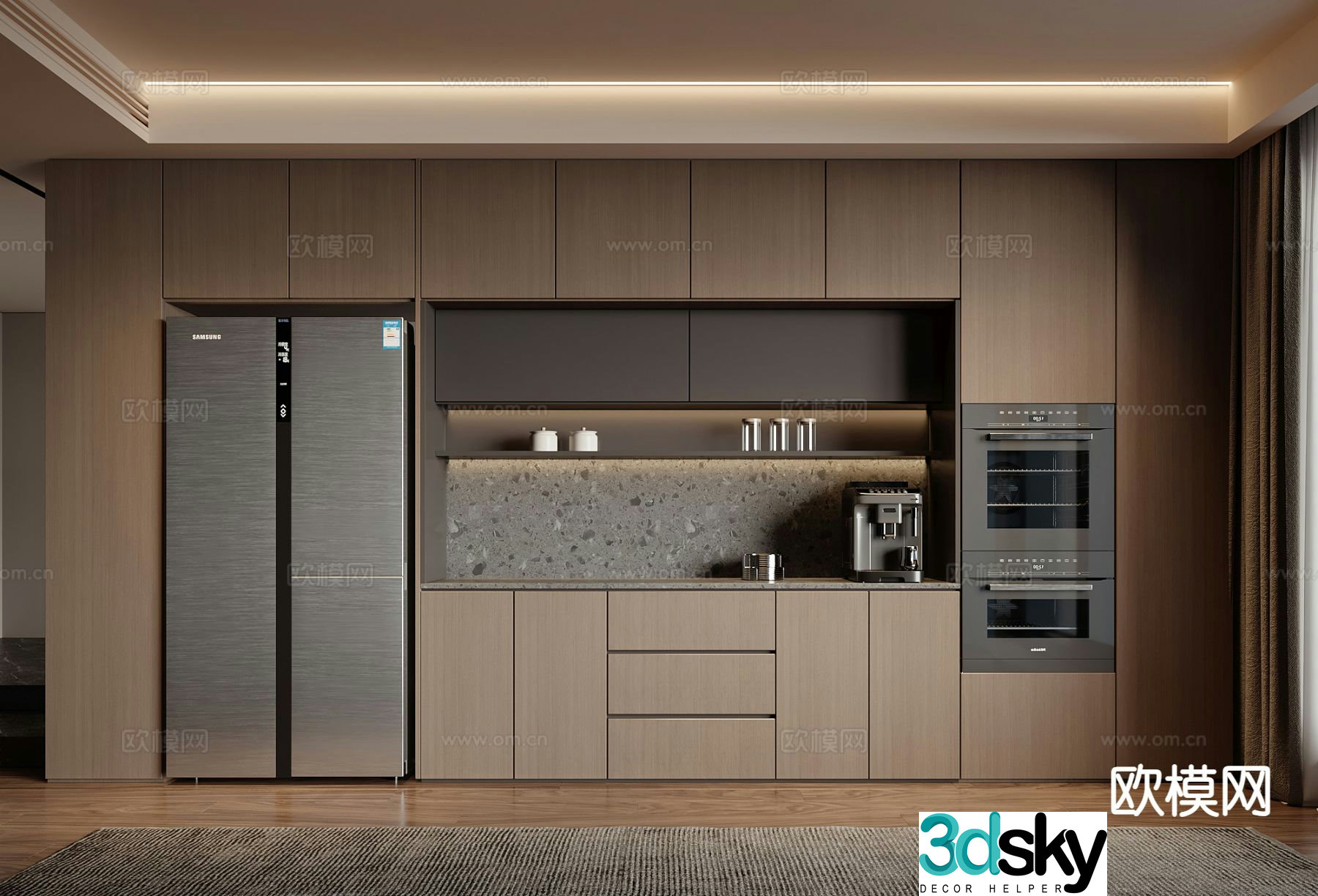 Modern sideboard western kitchen 3d model