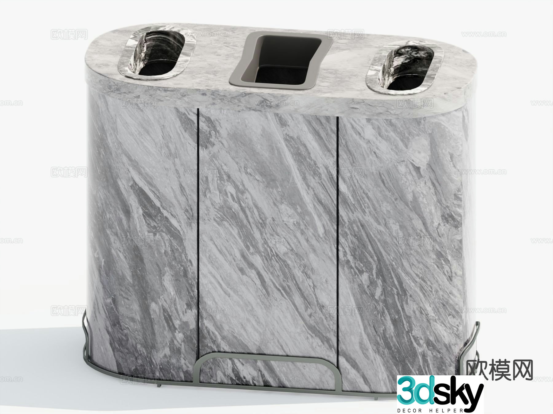 Public trash can trash can 3d model