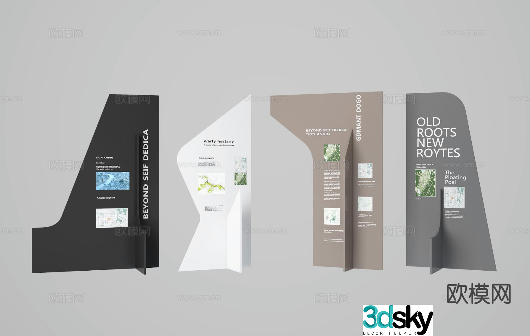 Modern signage 3d model