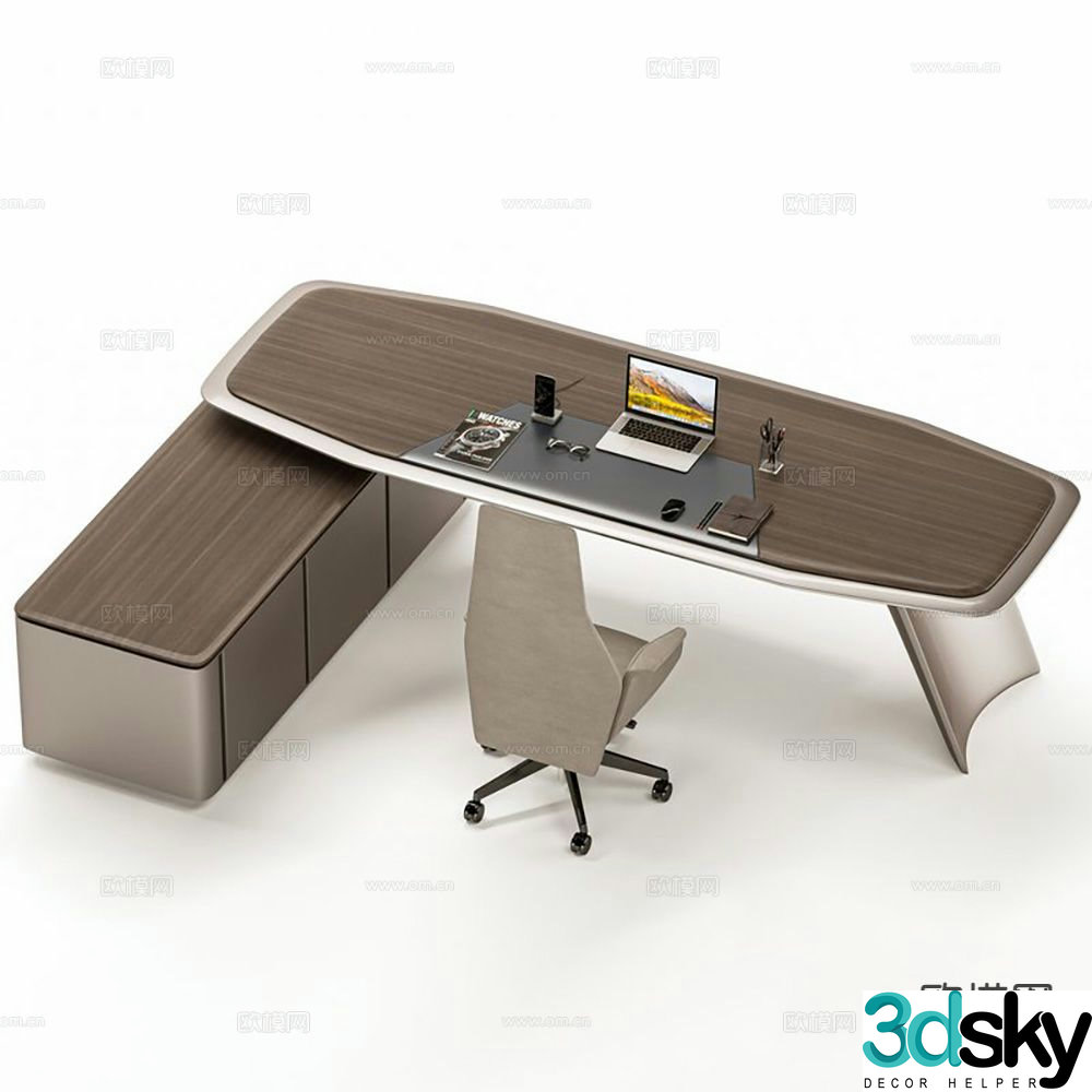 Modern desk old desk 3d model
