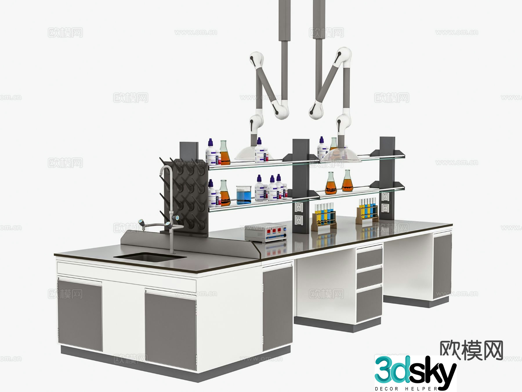 Medical laboratory bench workbench 3d model