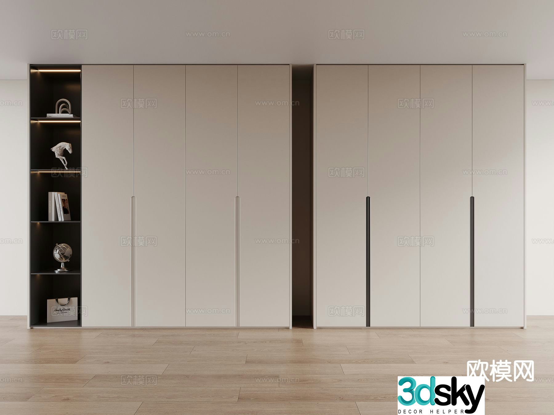 modern wardrobe wardrobe 3d model