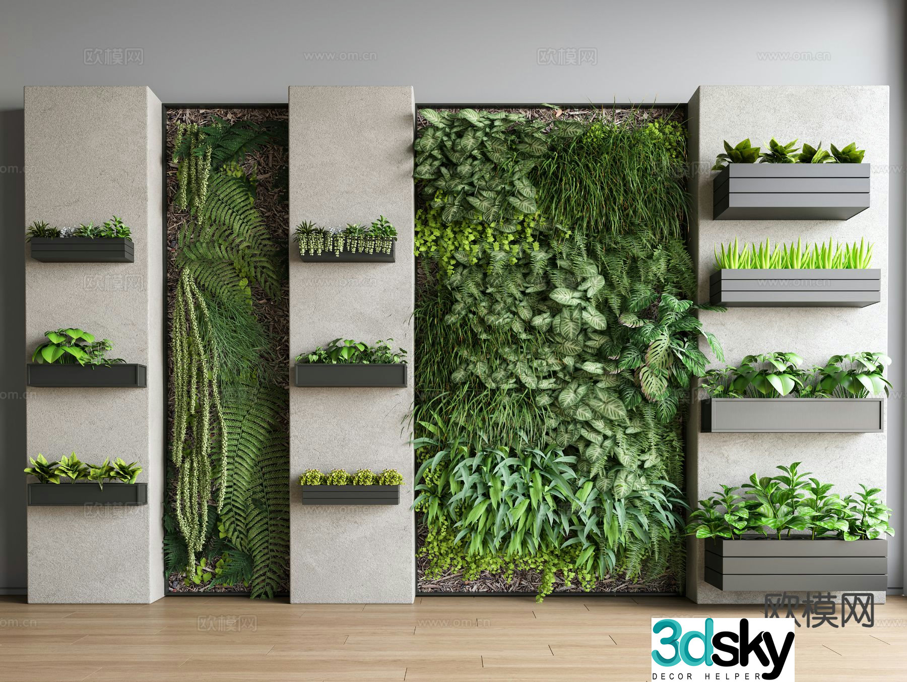 Plant wall green plant wall 3d model
