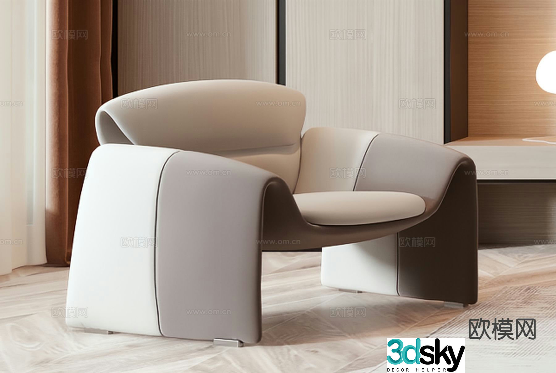 Modern chair leisure chair 3d model