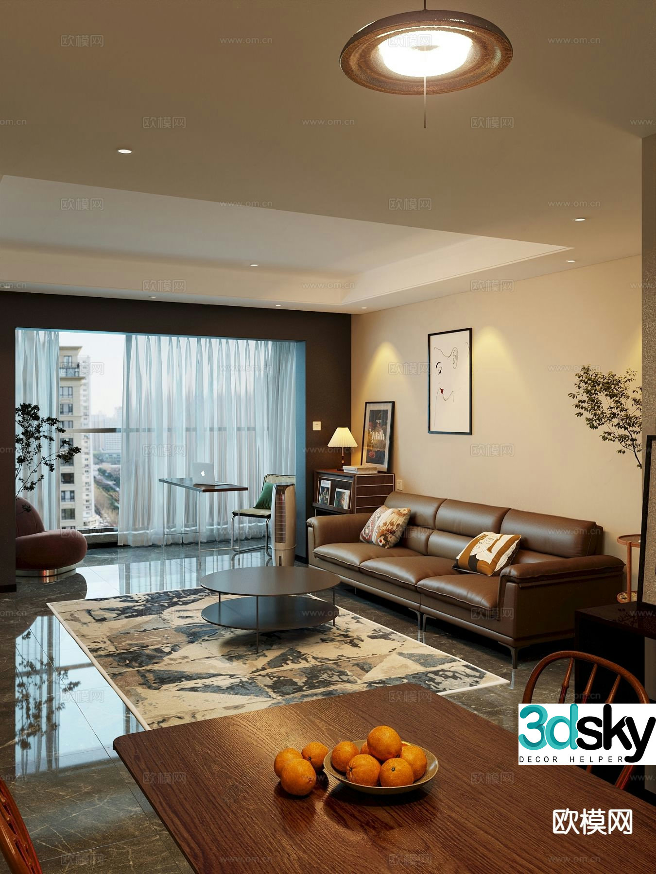Italian sectional sofa 3d model
