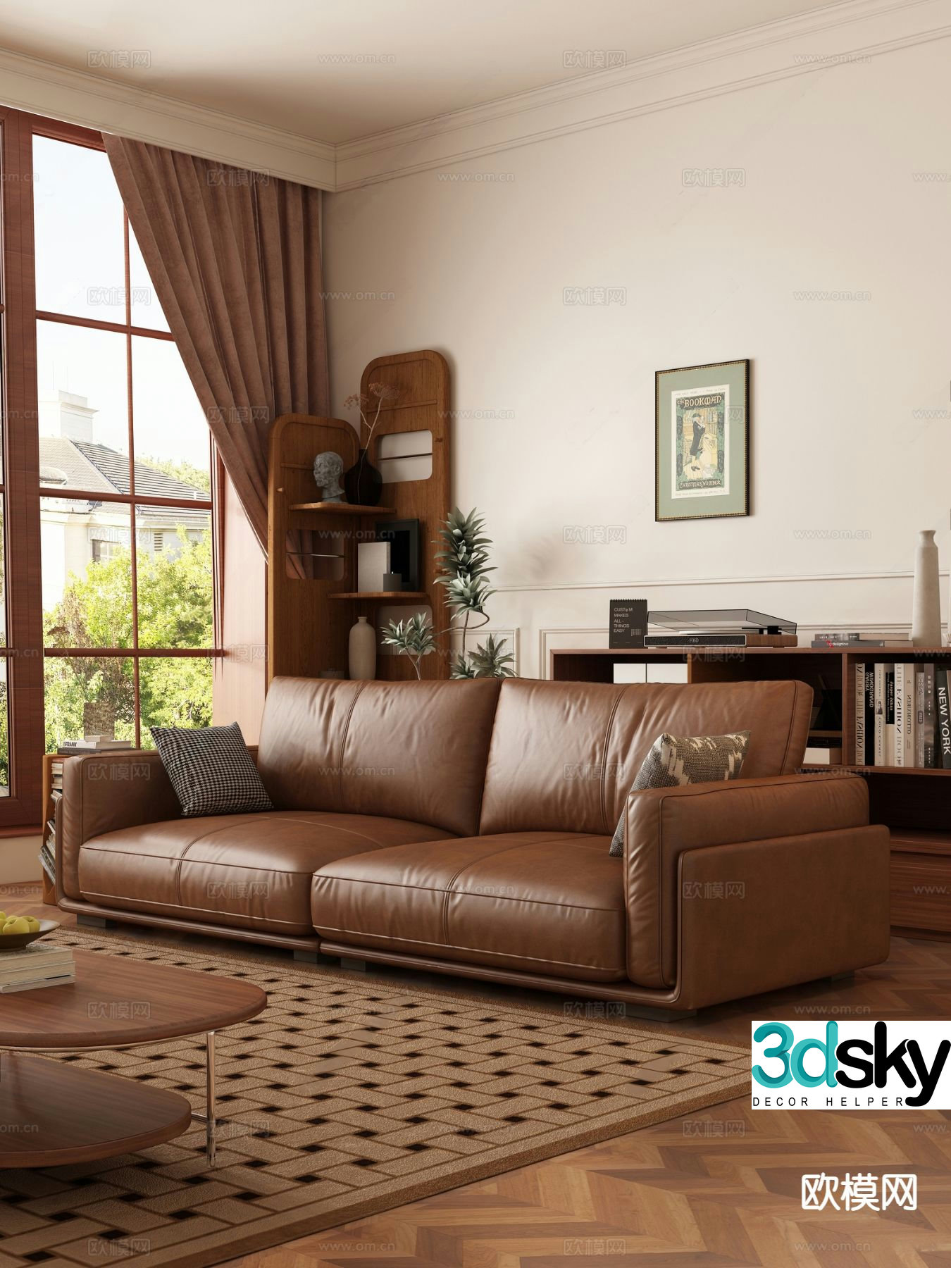 Medieval style double sofa 3d model