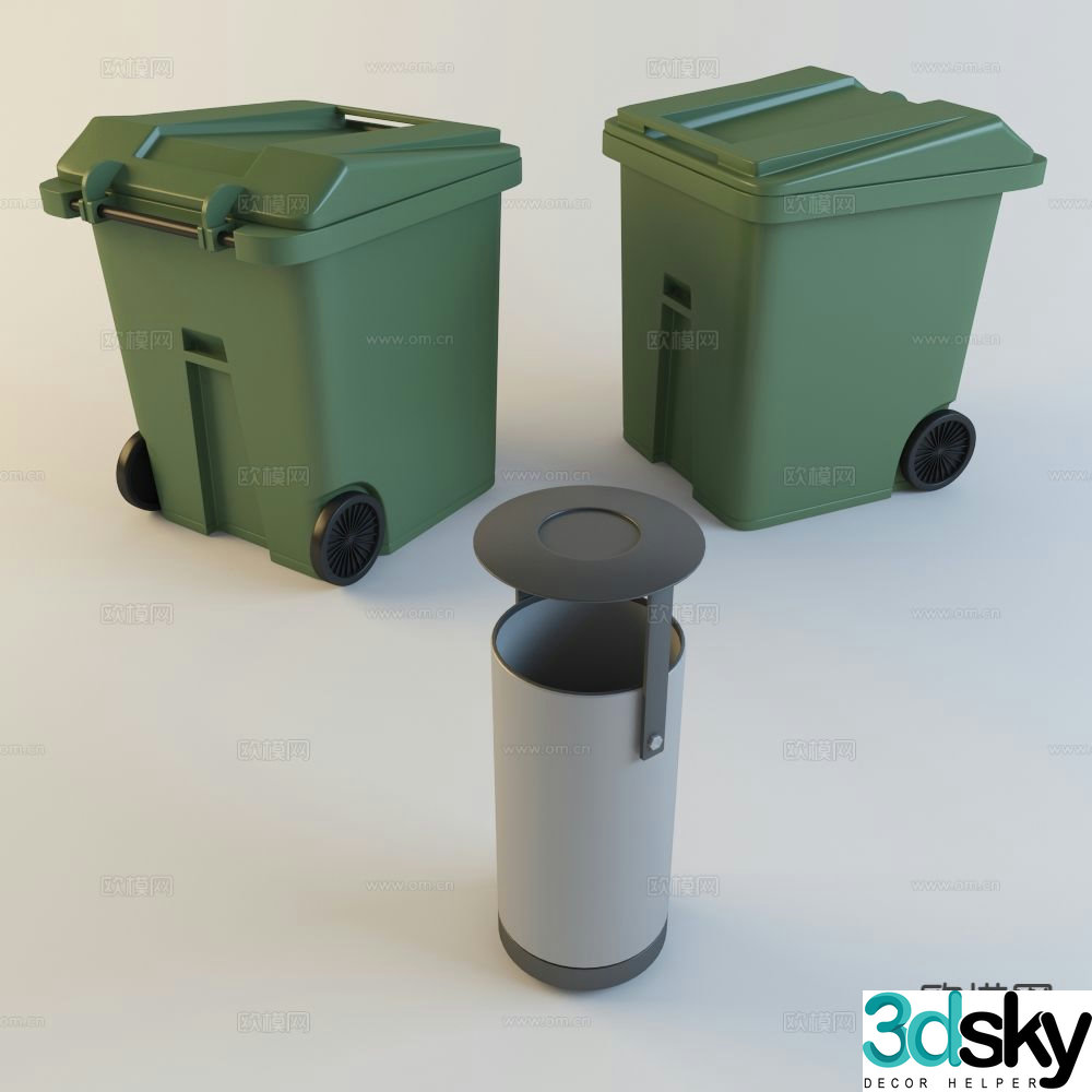 Modern trash can public trash can 3d model