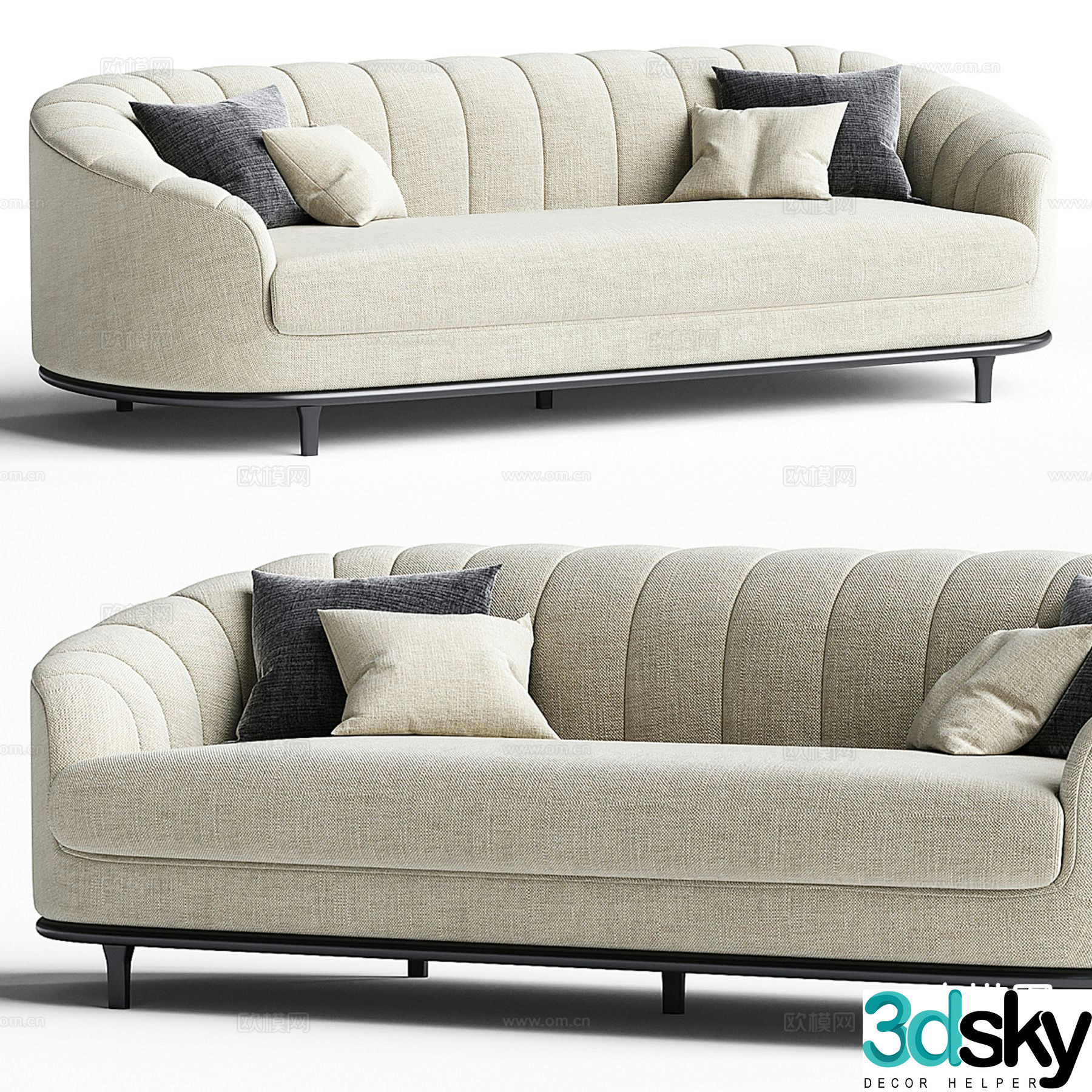 Eichholtz double sofa upholstered sofa 3d model