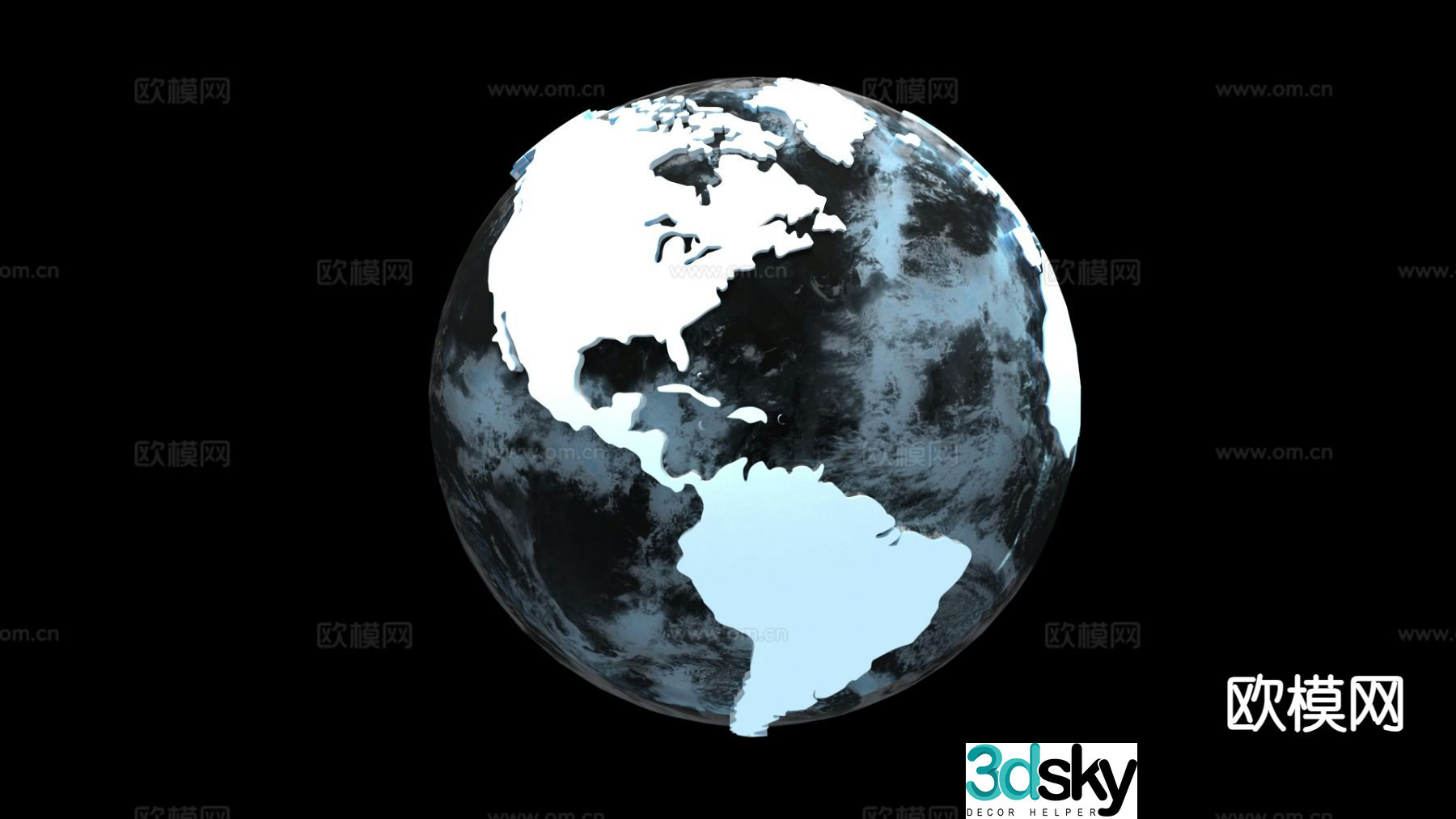 Modern earth aerial view 3d model