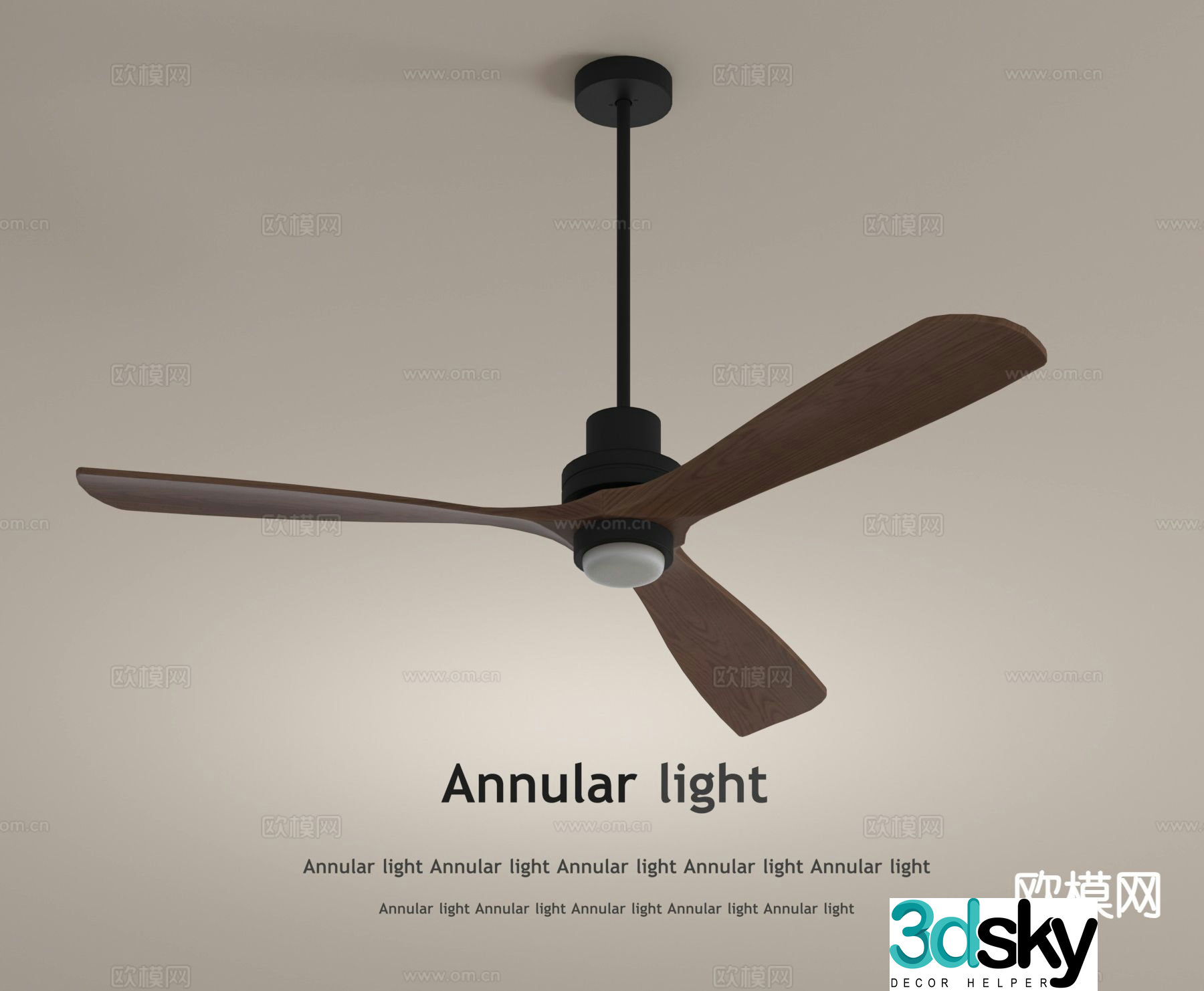 Wabi-sabi fan lamp 3d model