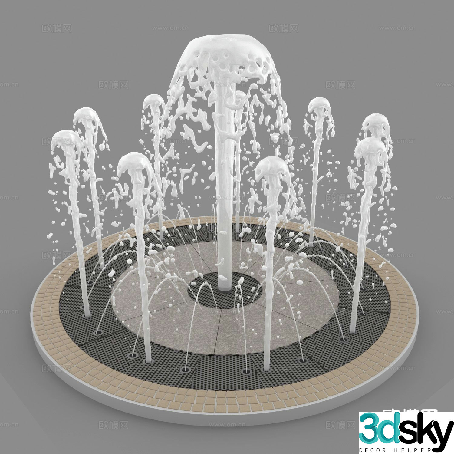 Modern landscape fountain garden fountain 3d model