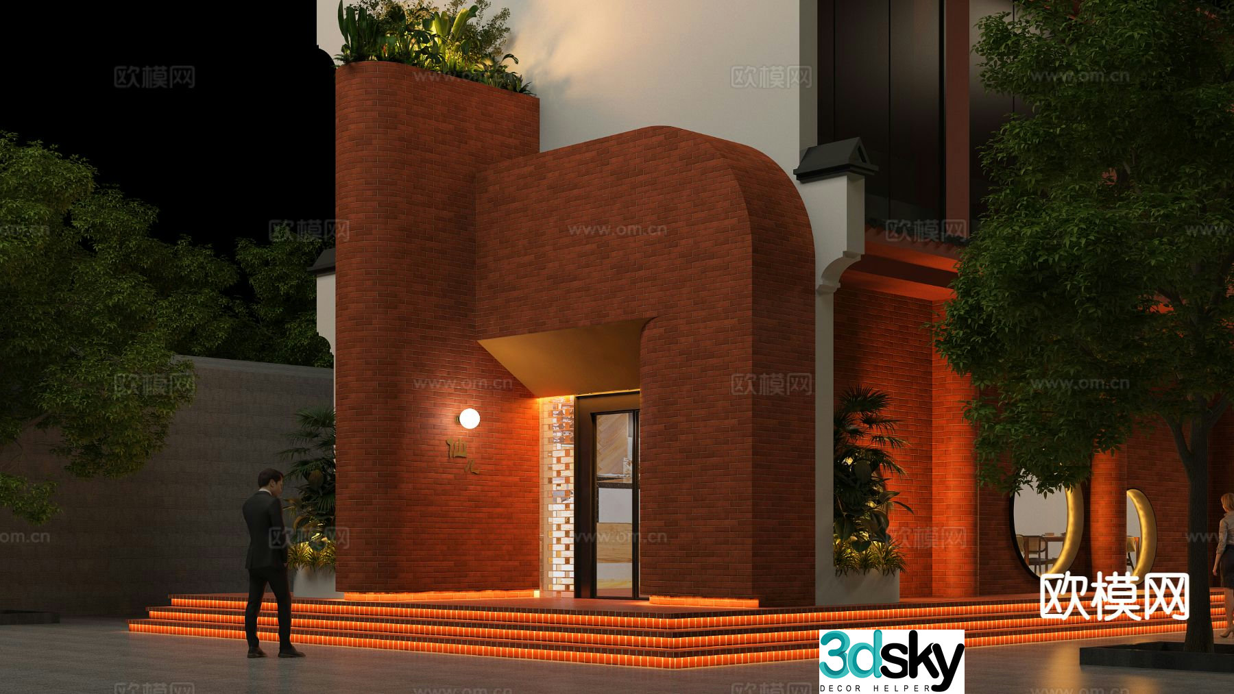 Modern door facade 3D model