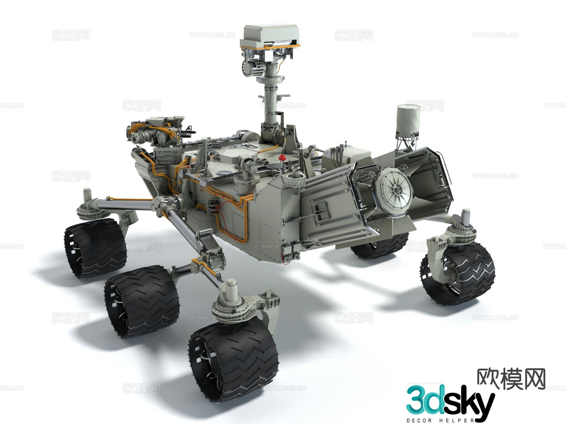 Military equipment exploration vehicle 3d model