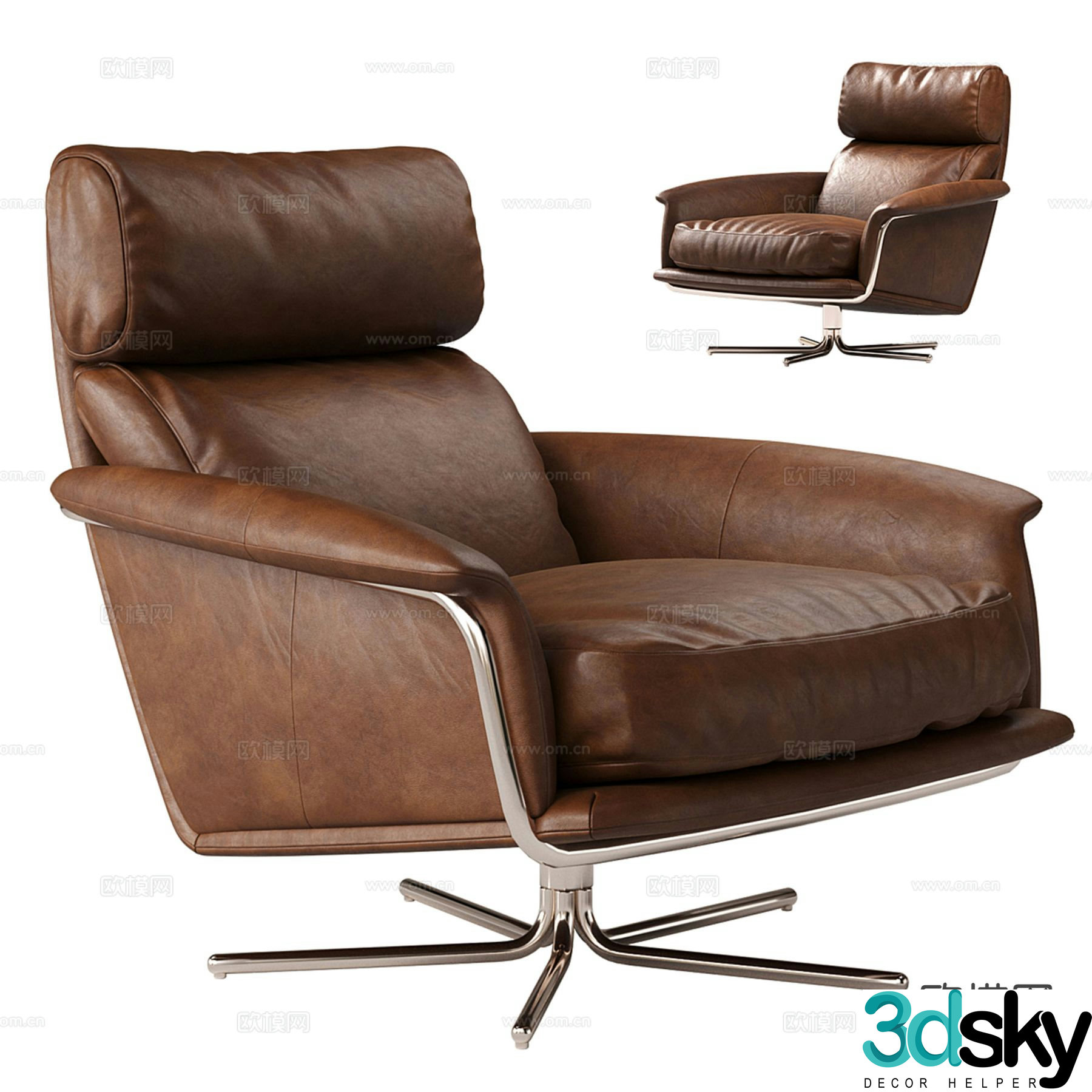 Kristoff leather chair executive chair swivel chair 3d model