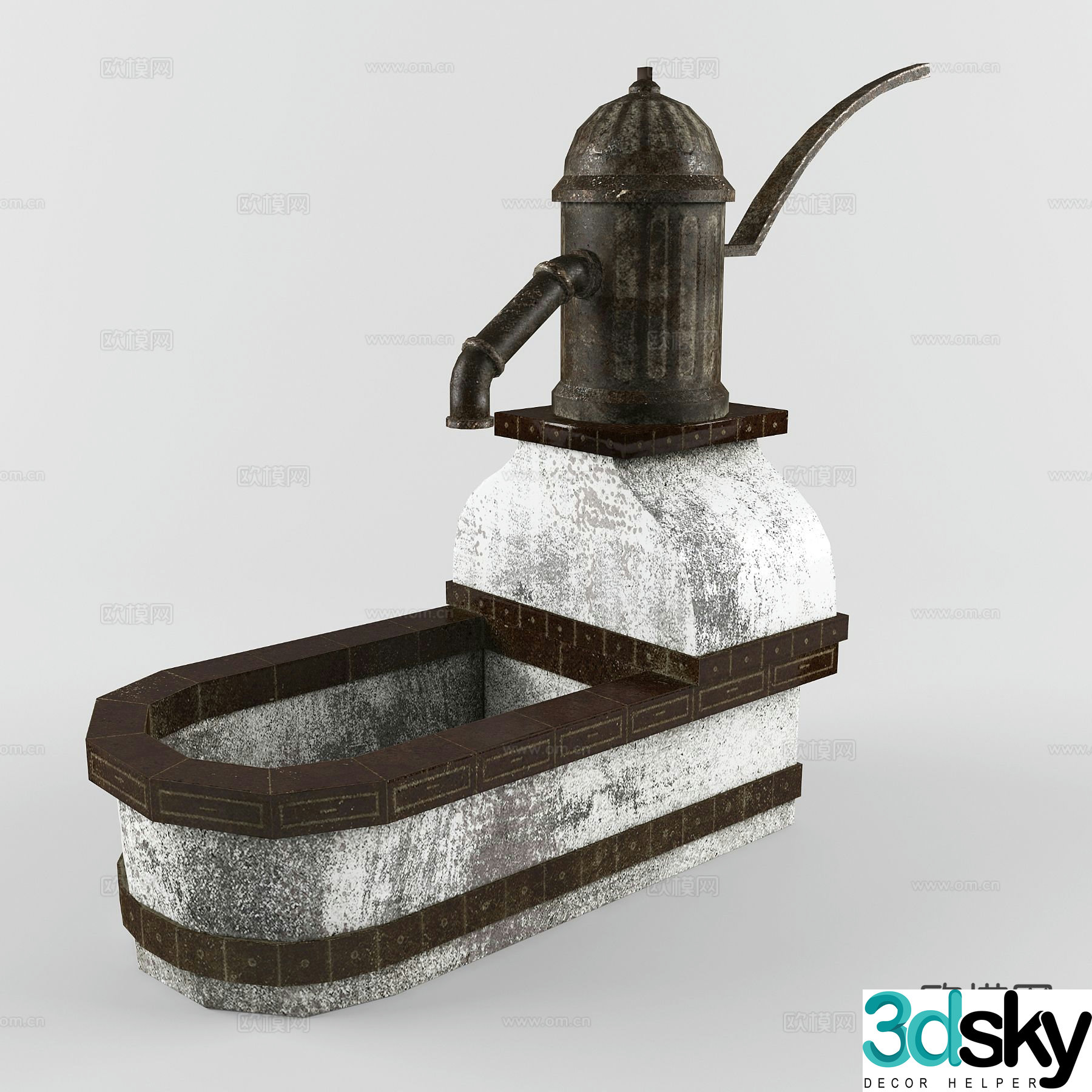European water press pump 3D model
