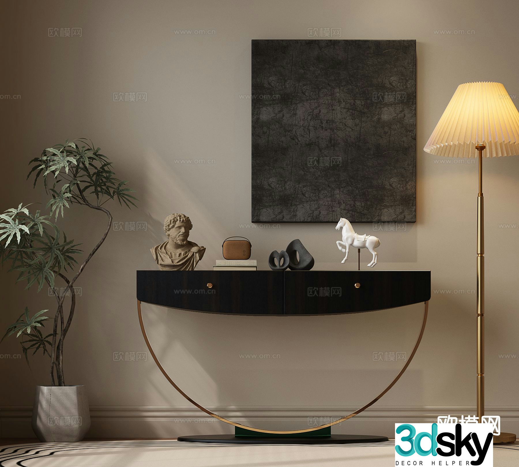 Italian side cabinet 3D model