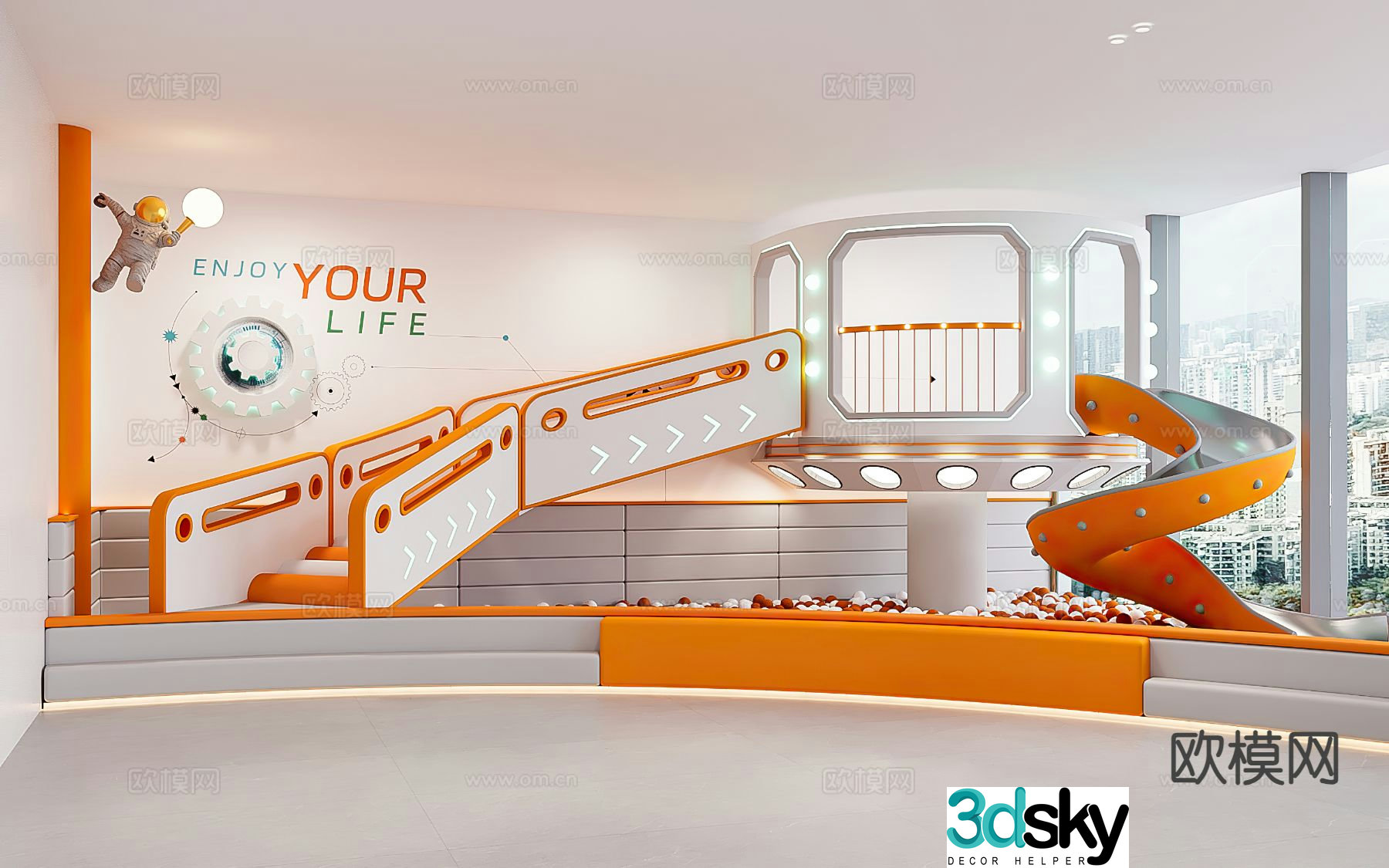 Modern children's playground 3d model