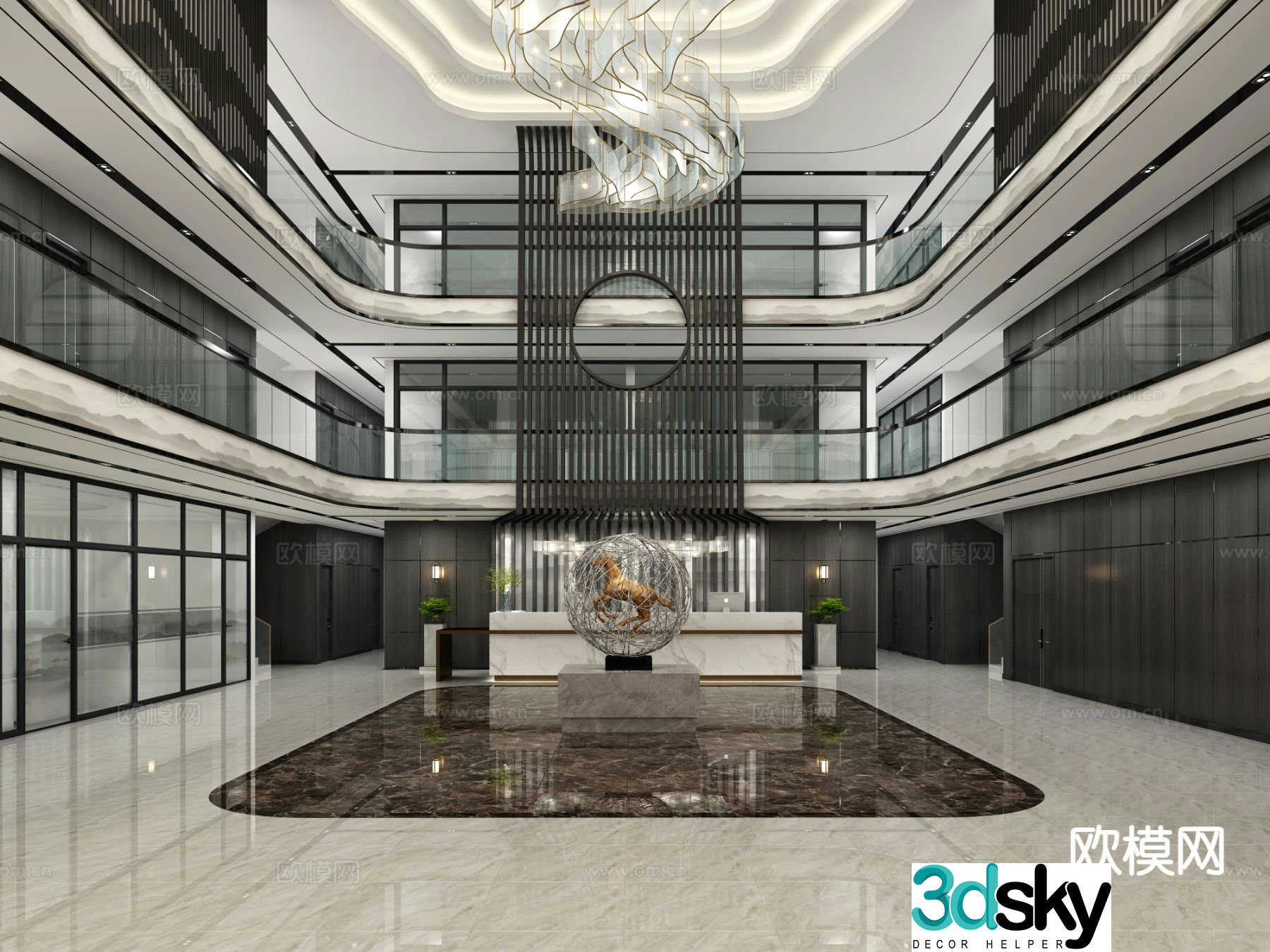 Office building lobby Office building lobby 3d model