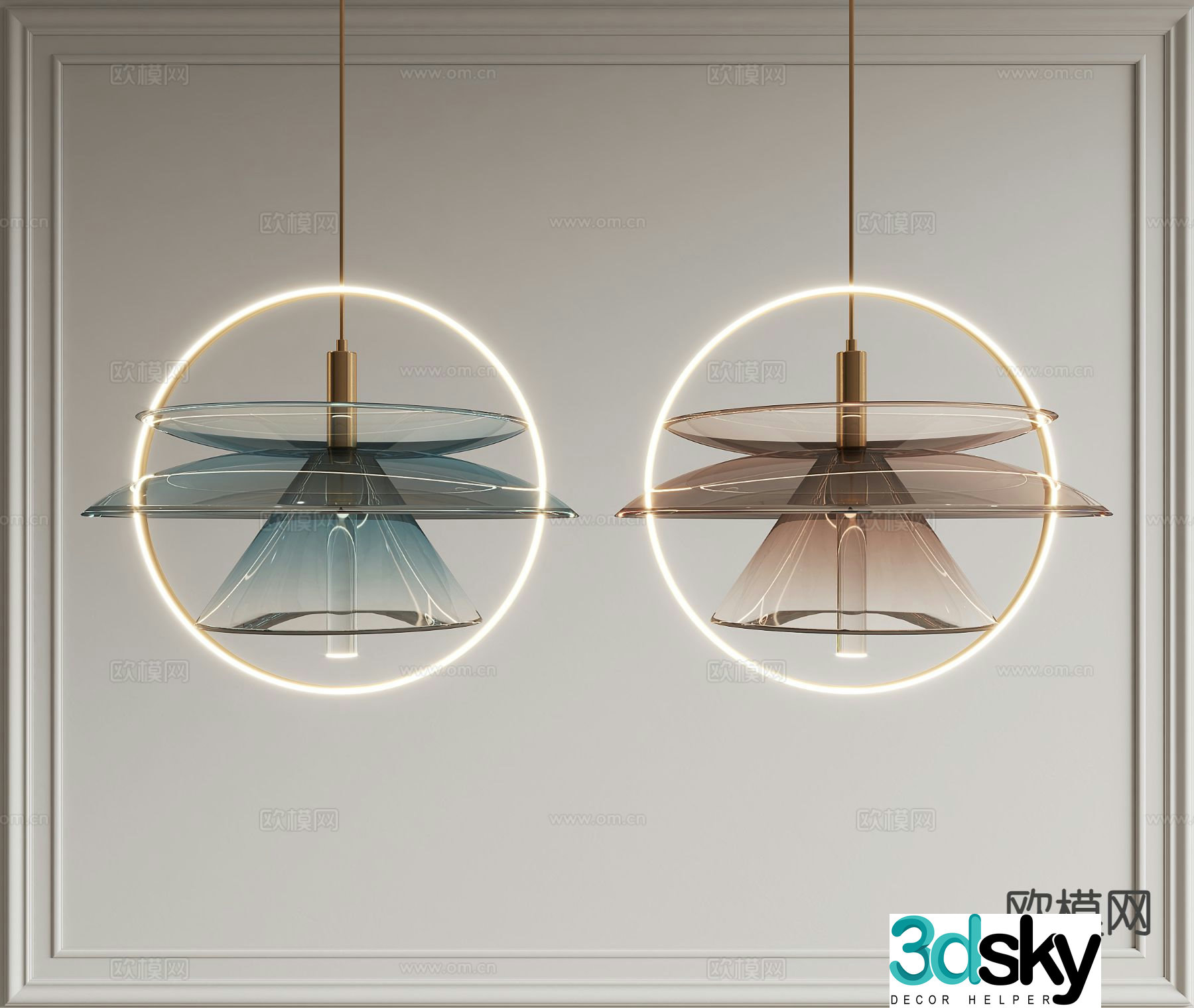 Modern chandelier glass chandelier 3d model